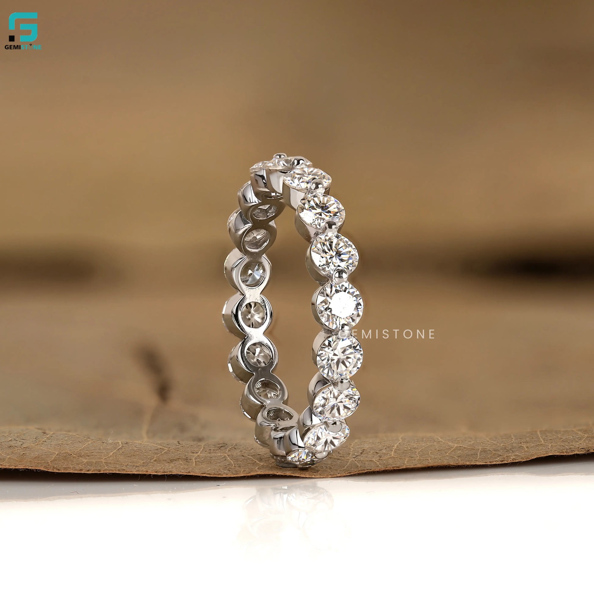 5CT Lab Diamond Round Cut Full Eternity Wedding Band 
