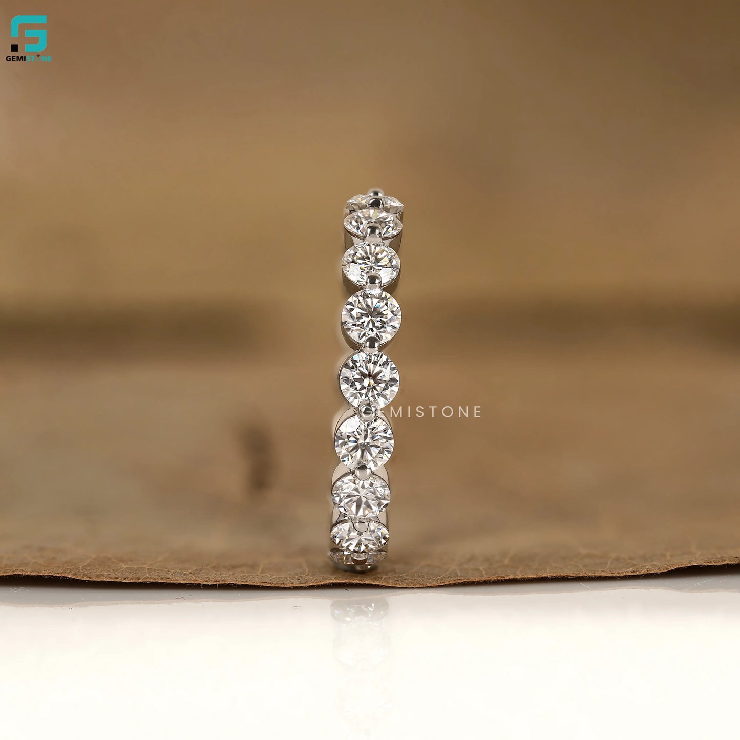 5CT Lab Diamond Round Cut Full Eternity Wedding Band For Women