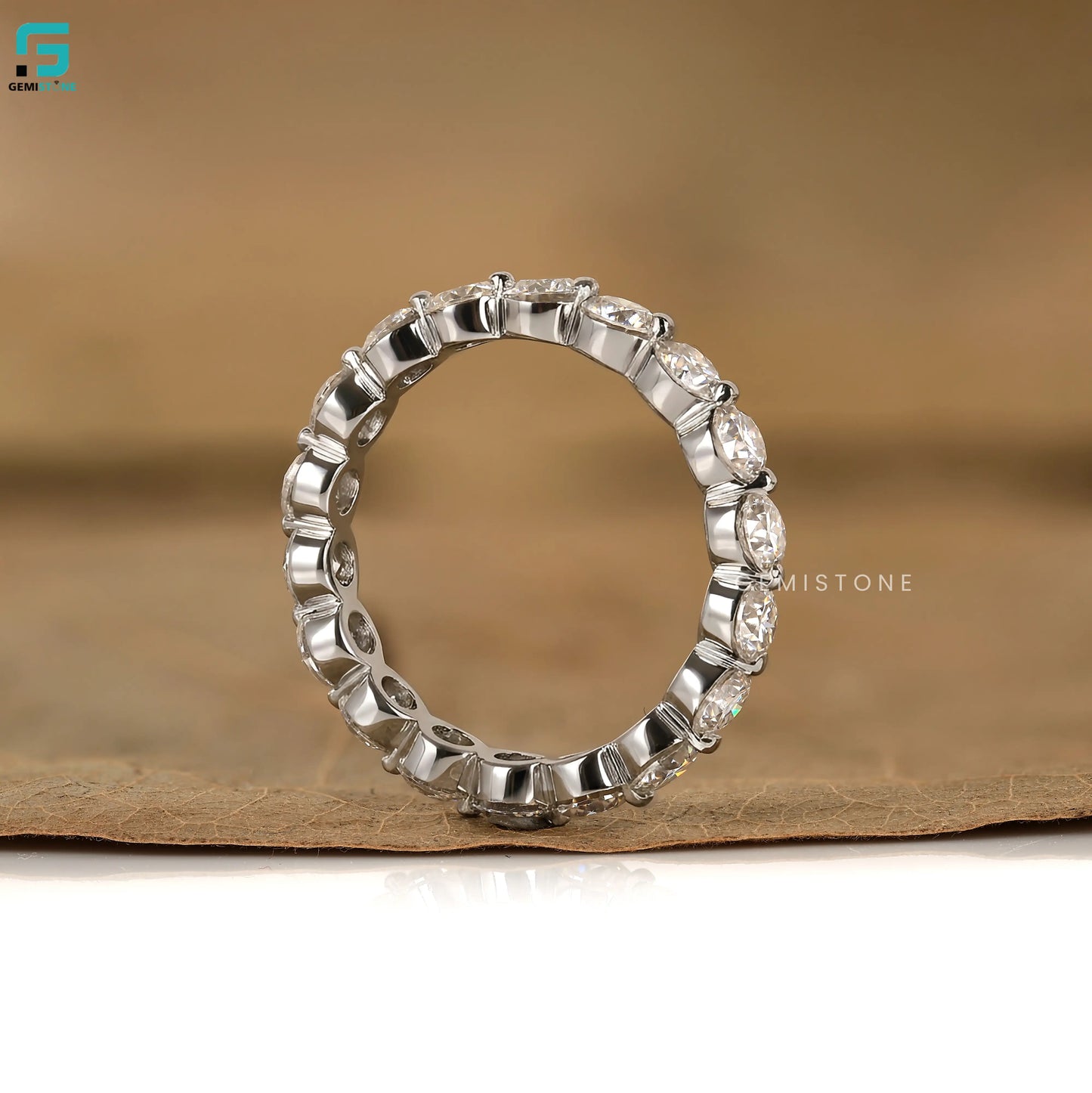 5CT Lab Grown Diamond Round Cut Full Eternity Wedding Band