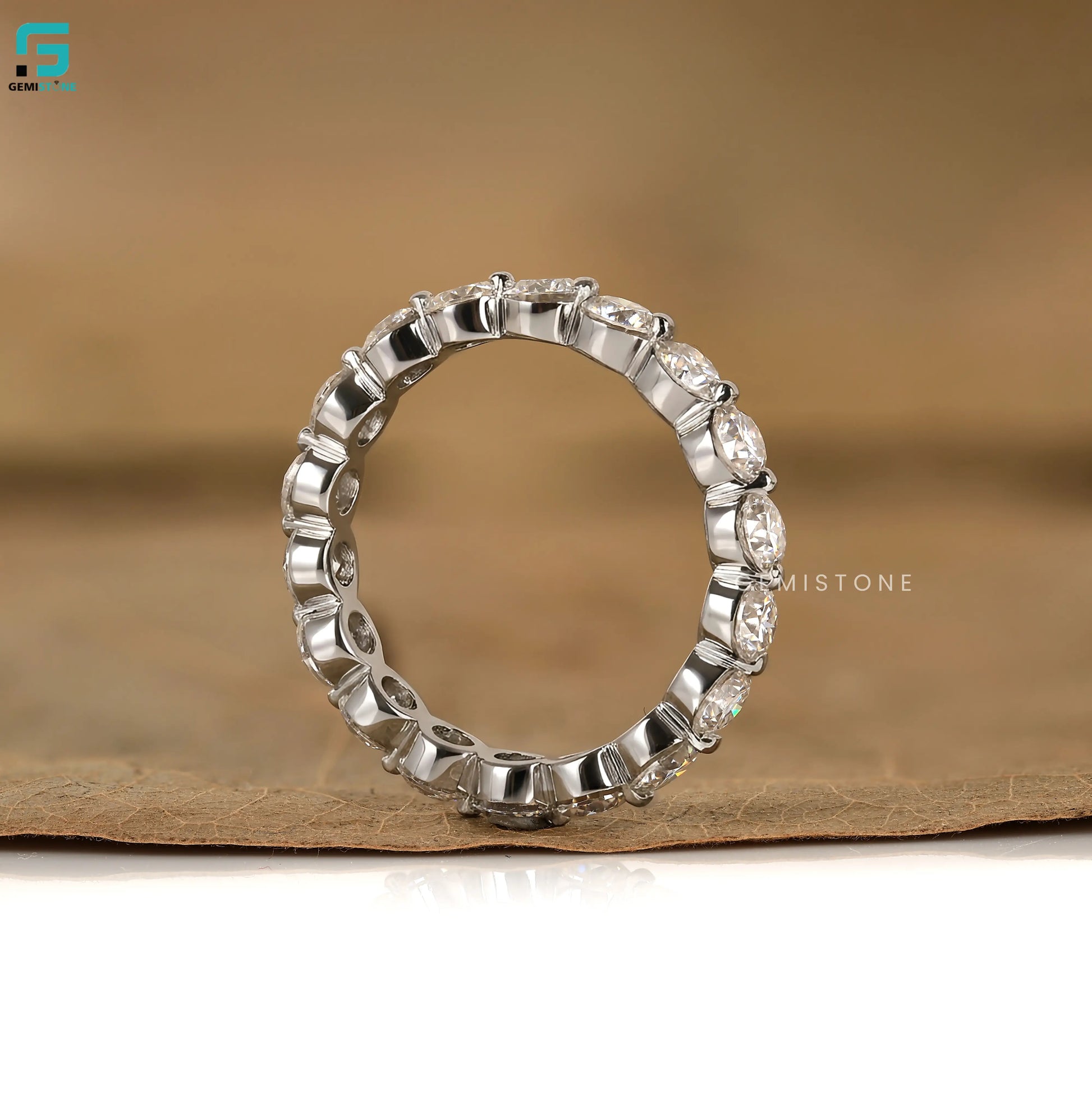 5CT Lab Grown Diamond Round Cut Full Eternity Wedding Band
