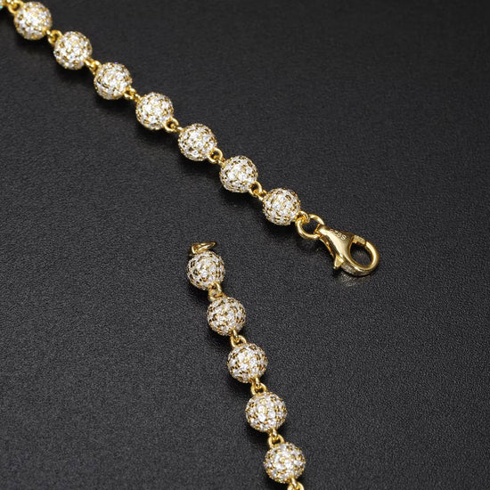 5MM Iced Out Moissanite Diamond Ball Bead Bracelet For Men