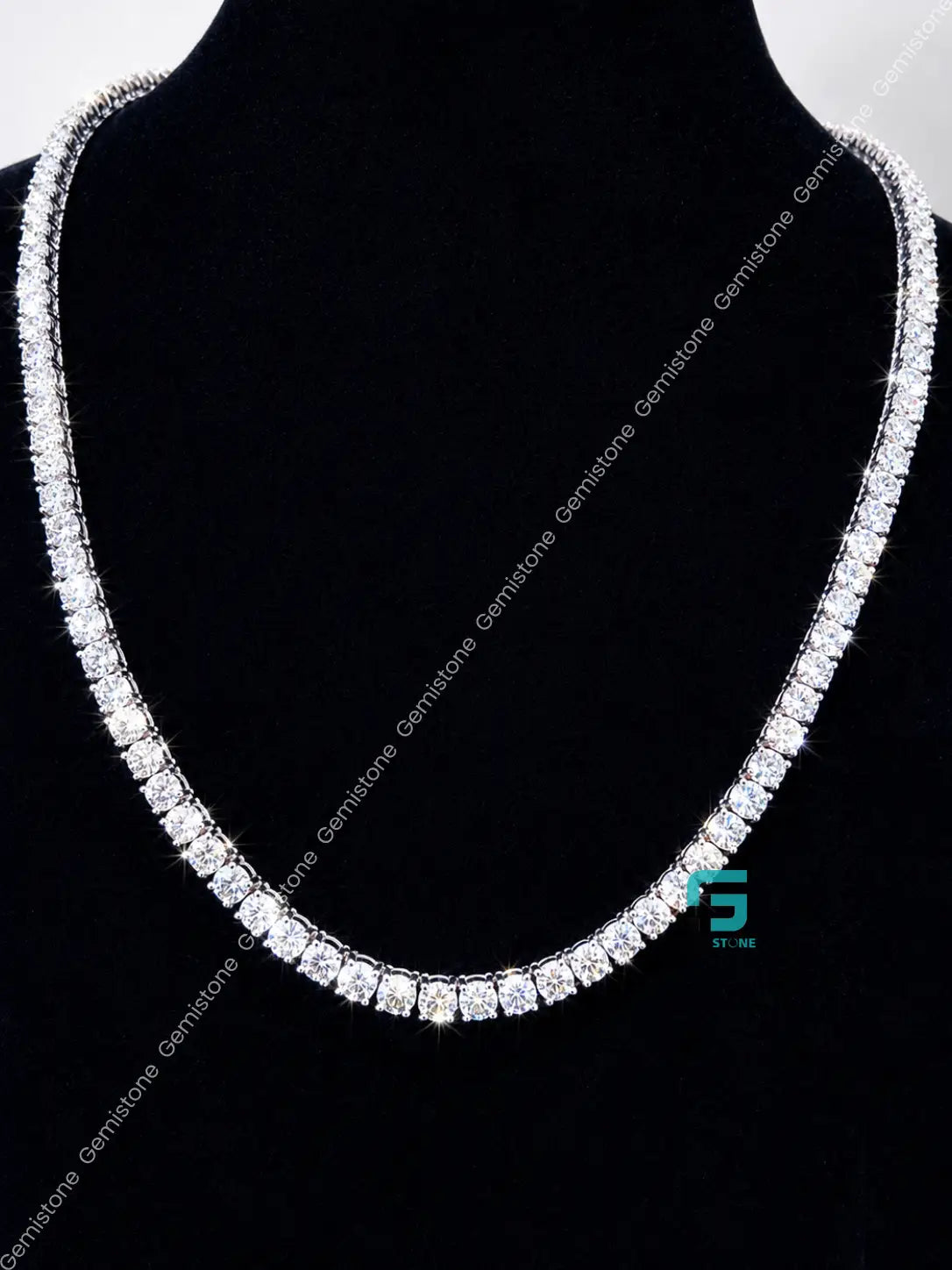5MM Round Cut Moissanite Tennis Chain And Bracelet Combo