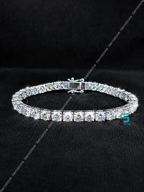 5MM Round Cut Tennis Chain And Bracelet Moissanite Combo