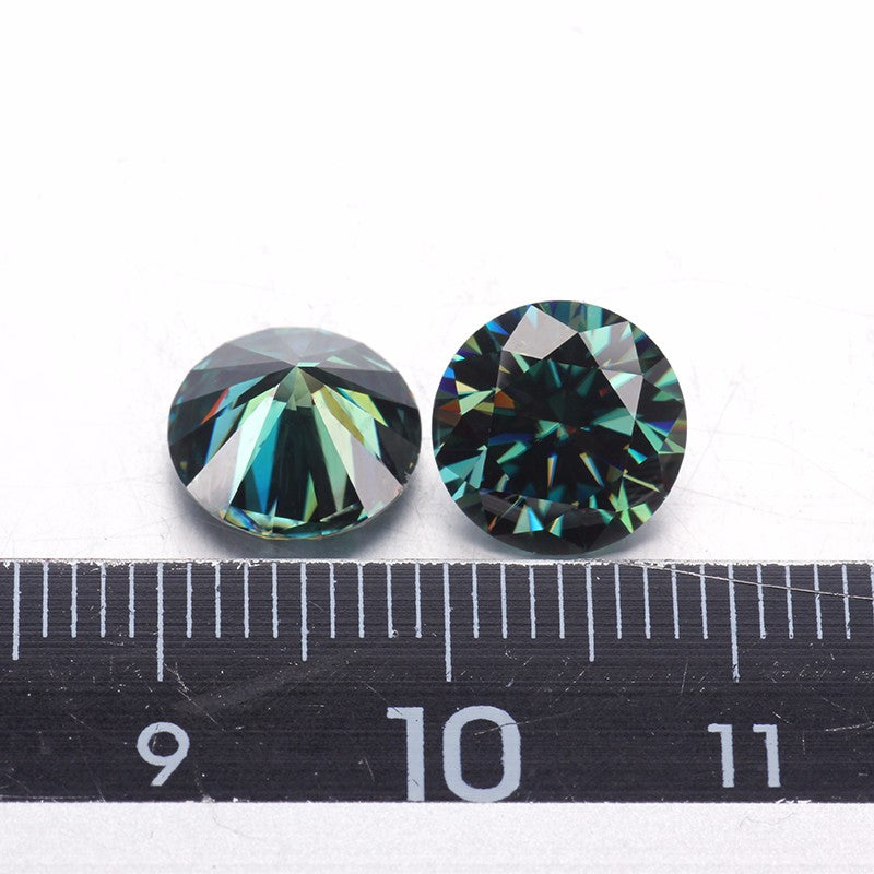  5 CT Green Round Moissanite Stone For Diamond Jewelry
