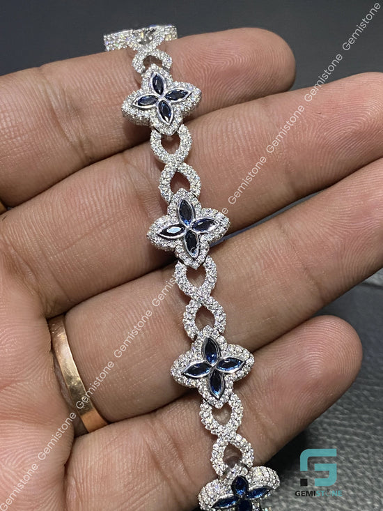 5 Clover Moissanite Bust Down Bracelet