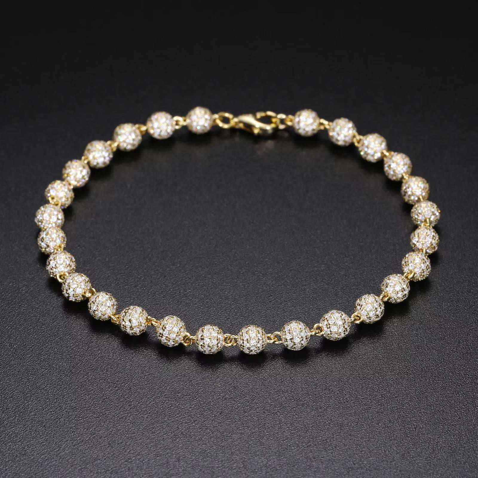 5mm-925-Sterling-Silver-VVS-Moissanite-Diamond-Iced-Out-Bead-Link-Bracelet