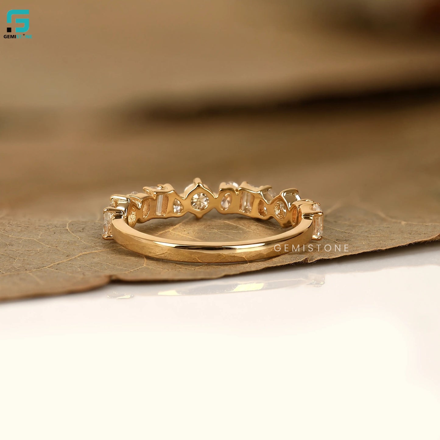 6CT Multi Shape Half Eternity Lab Diamond Engagement Band For Women