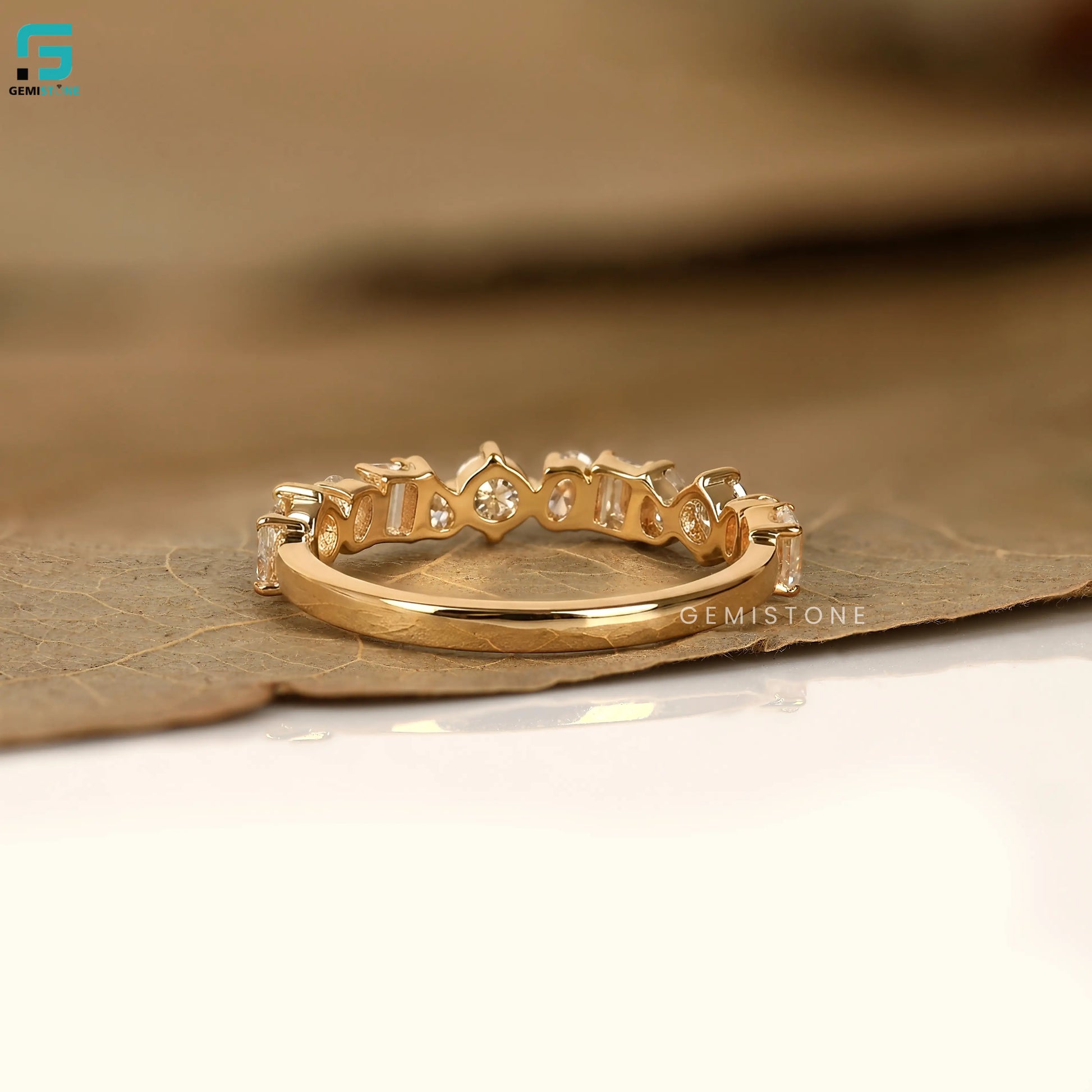 6CT Multi Shape Half Eternity Lab Diamond Engagement Band For Women
