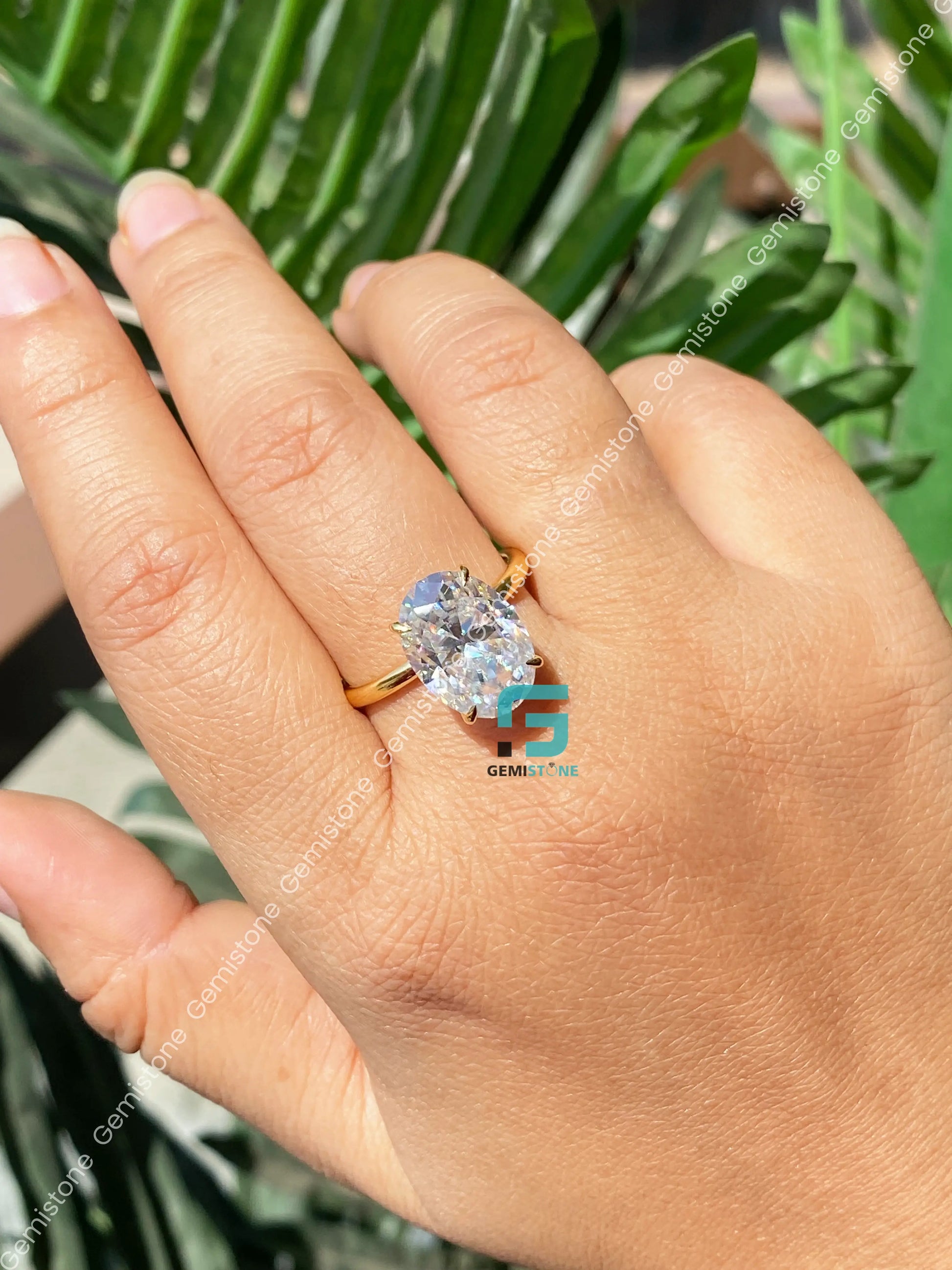 6CT Oval Engagement Ring For Women