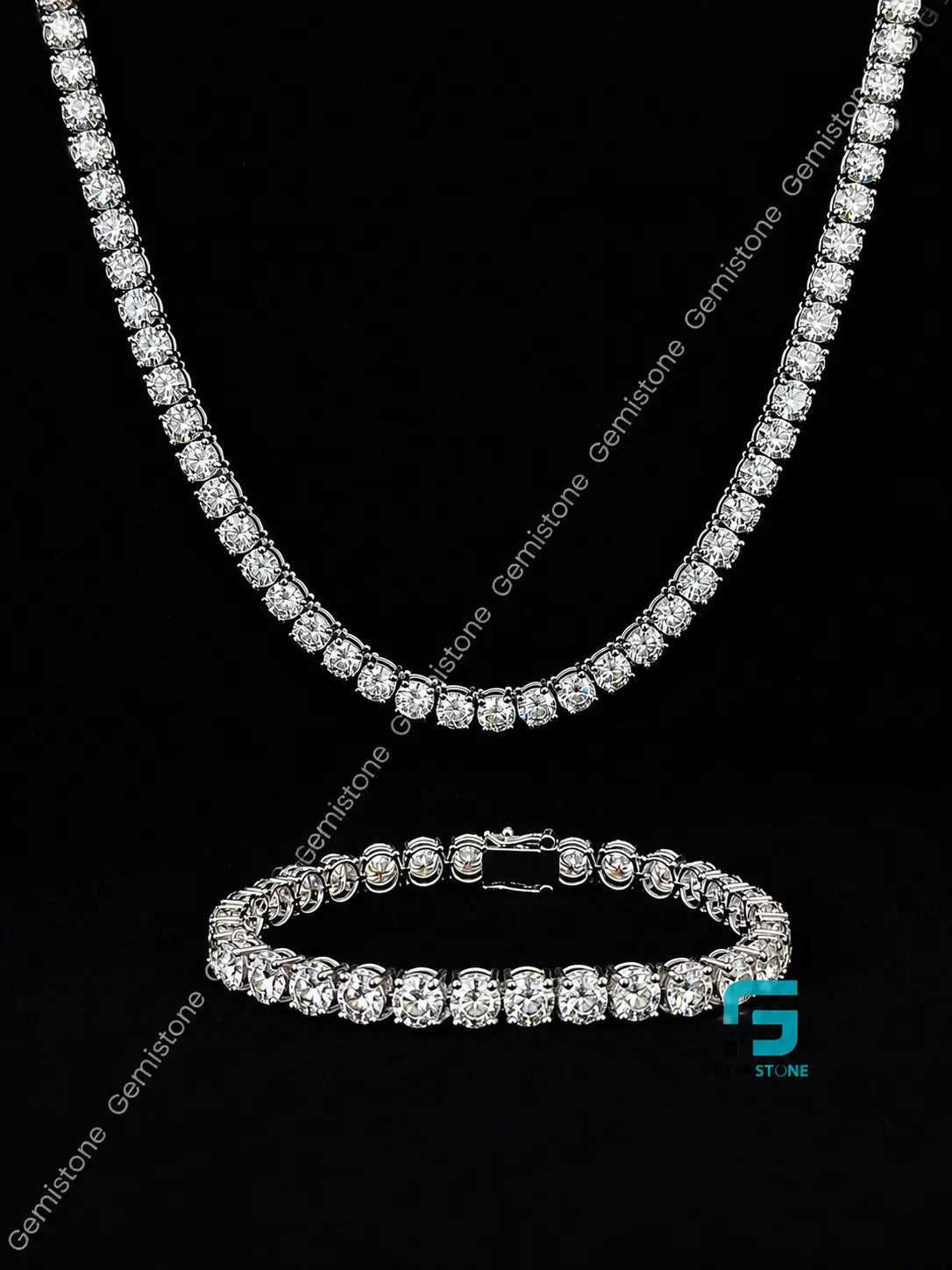 6MM Tennis Chain And Bracelete Combo