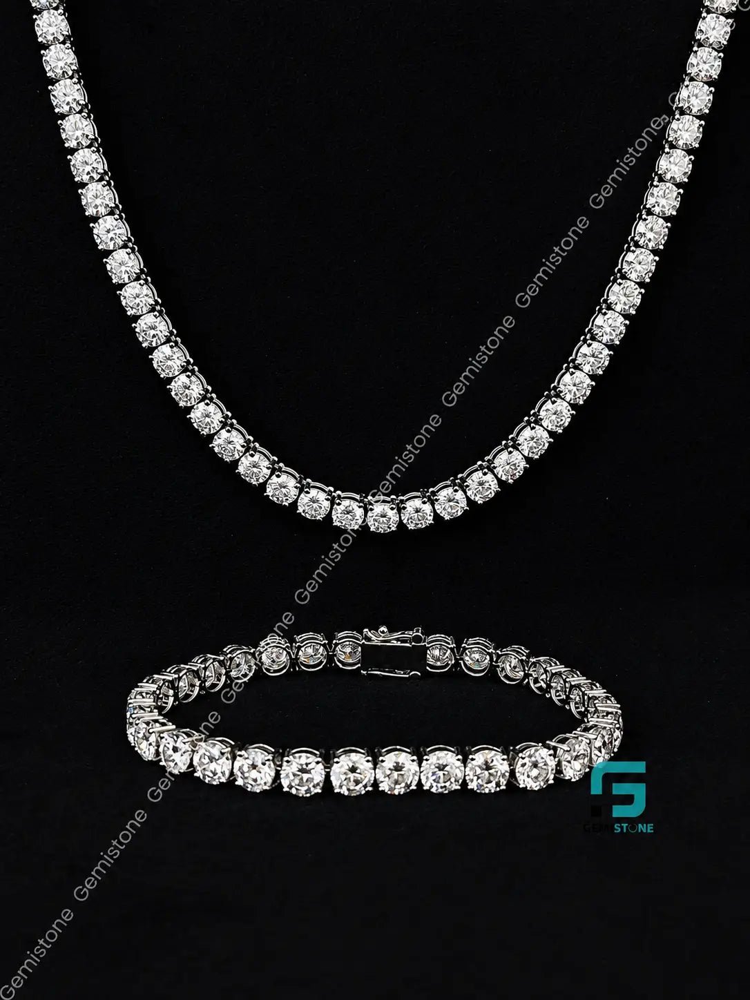 6MM Tennis Chain And Bracelete Combo For Unisex