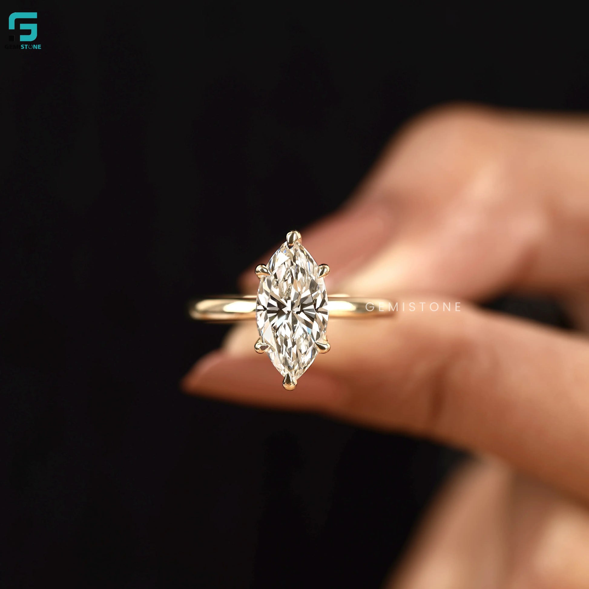 6Prong Marquise Cut Lab Diamond Ring For Women