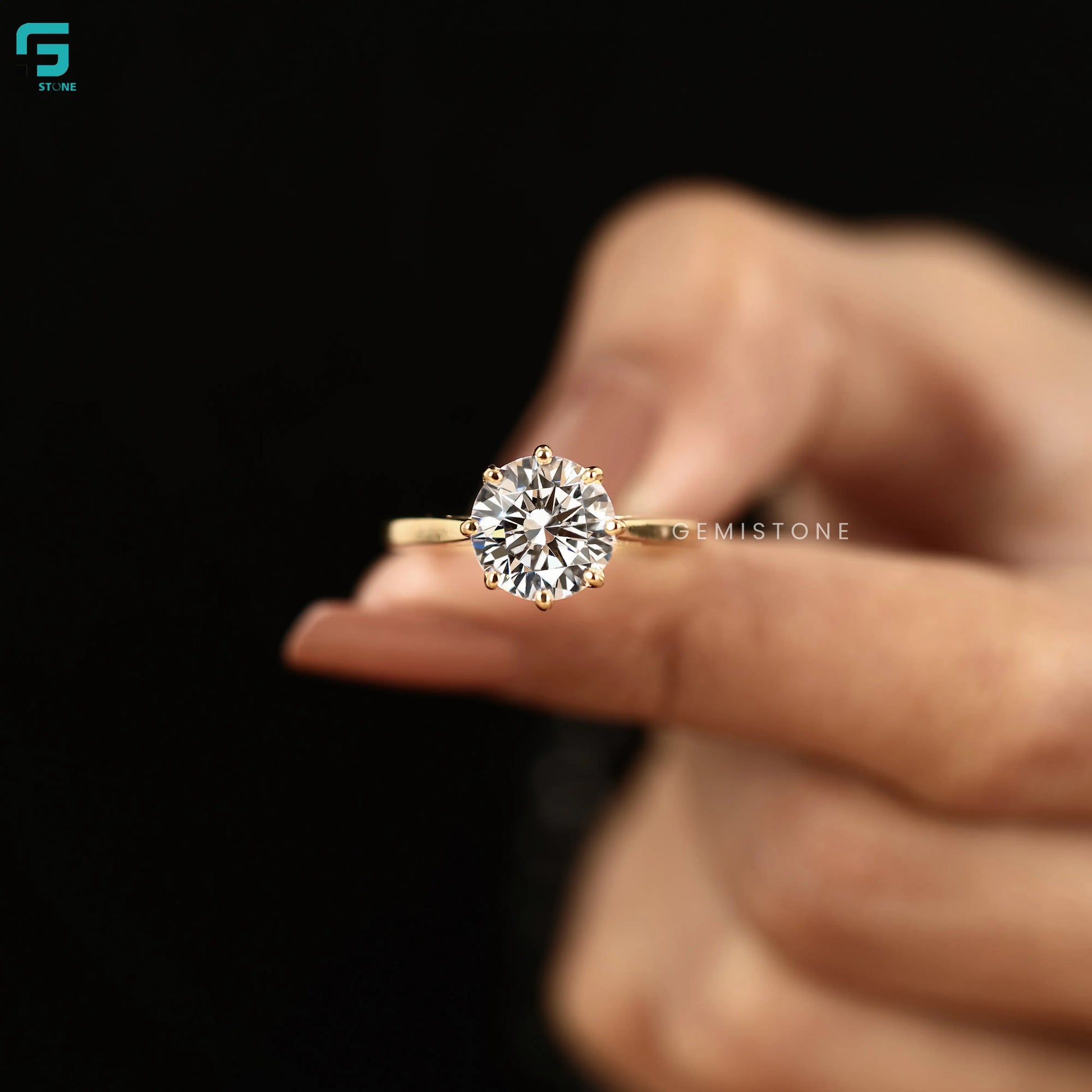6Prong Round Lab Diamond Wedding Ring For Women