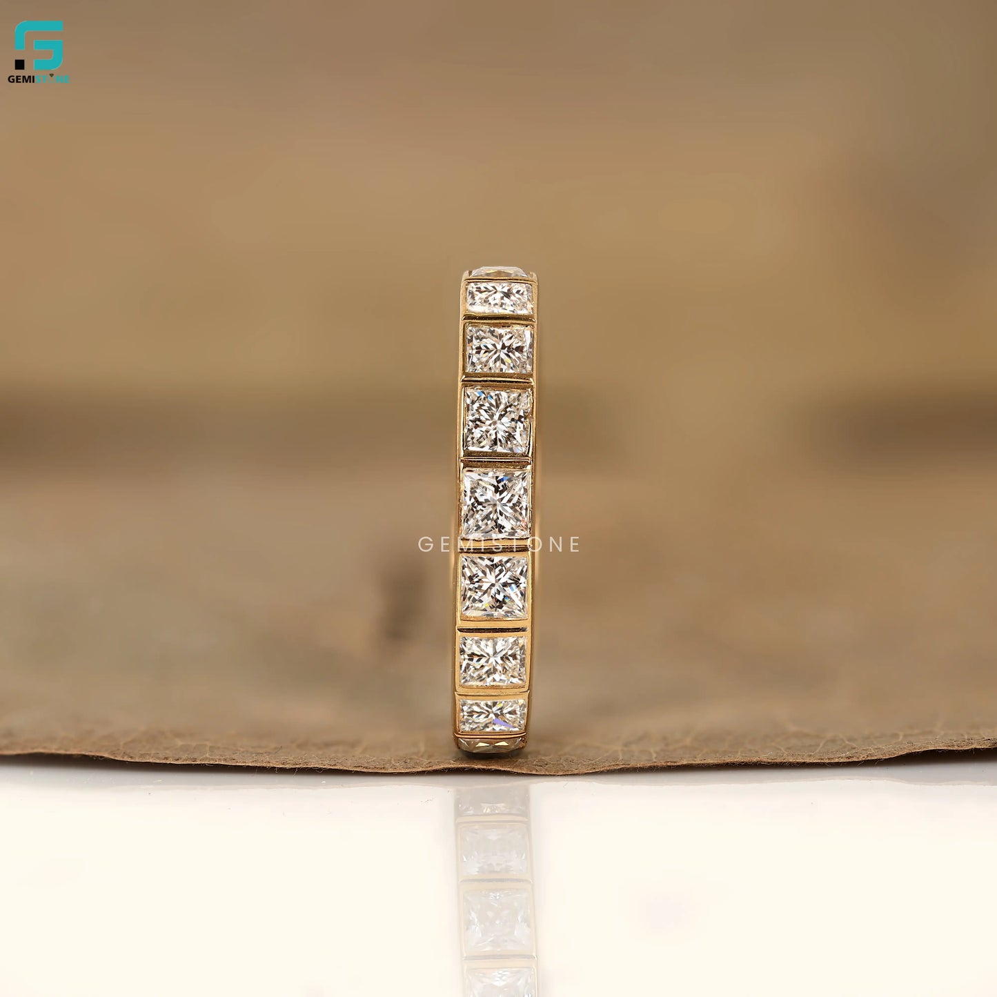 7CT Full Eternity Princess Cut Wedding Ring Band For Women