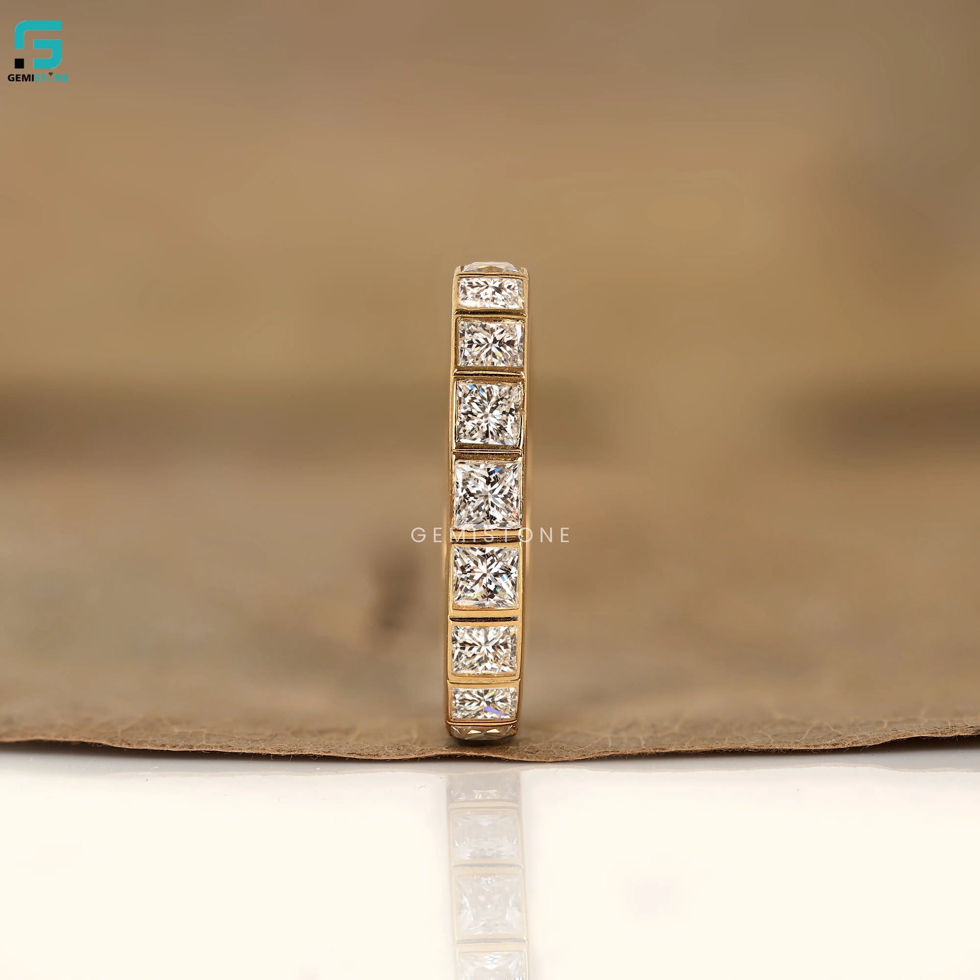 7CT Full Eternity Princess Cut Wedding Ring Band For Women