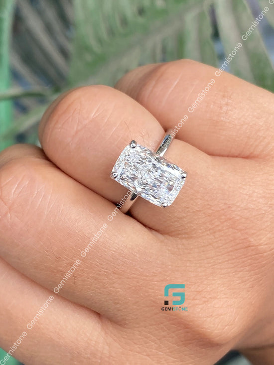 7CT Radiant Cut Hidden Halo Moissanite Annivasary Ring 