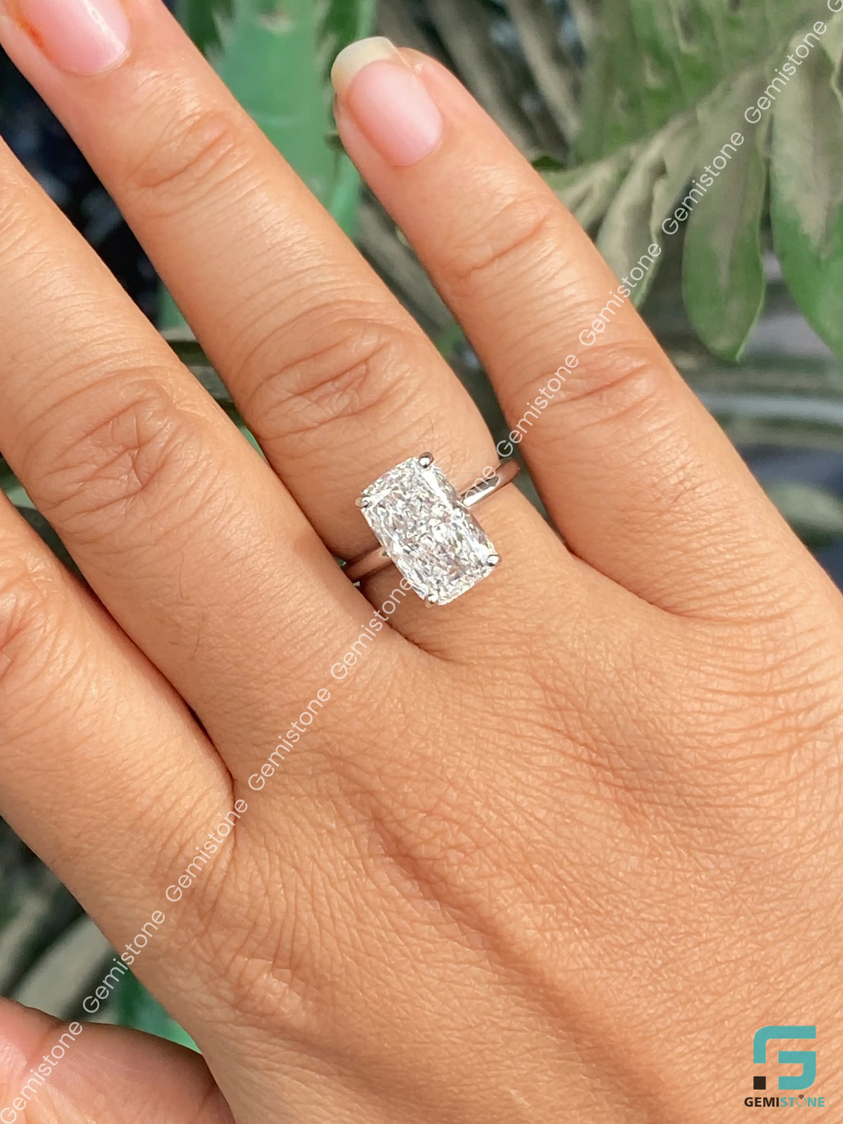 7CT Radiant Cut Hidden Halo Moissanite Annivasary Ring For Women