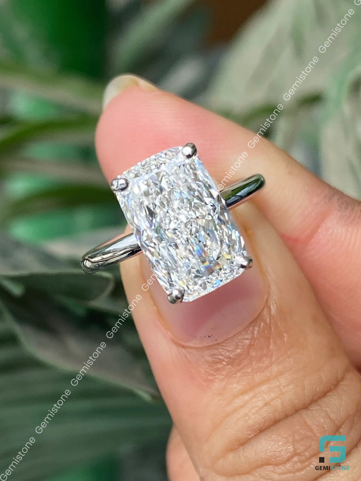 7CT Radiant Cut Hidden Halo Moissanite Wedding Annivasary Ring For Women