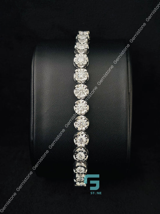 7MM Moissanite Tennis Bezel Set Bracelet