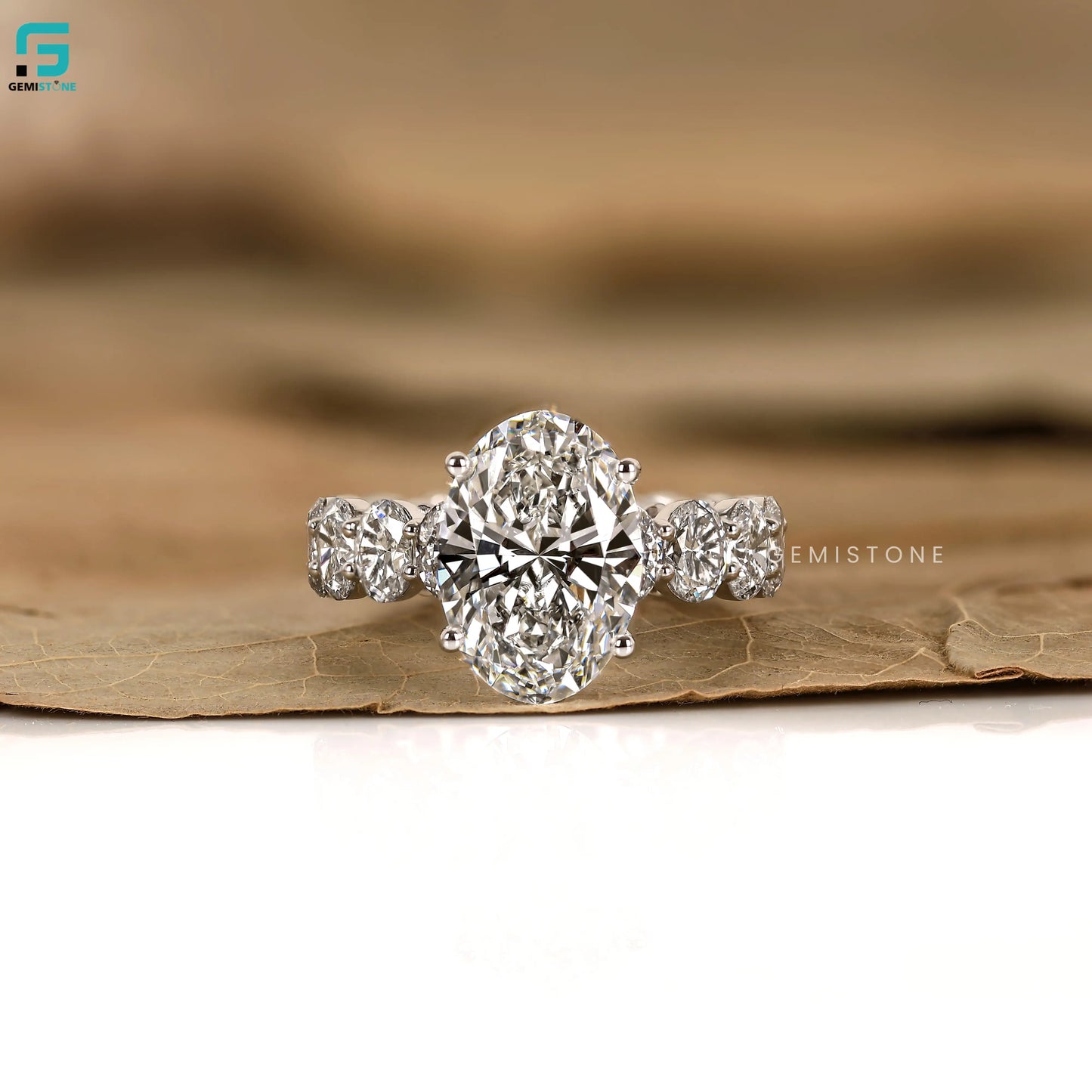 8CT Oval Cut Lab Grown Diamond Ring