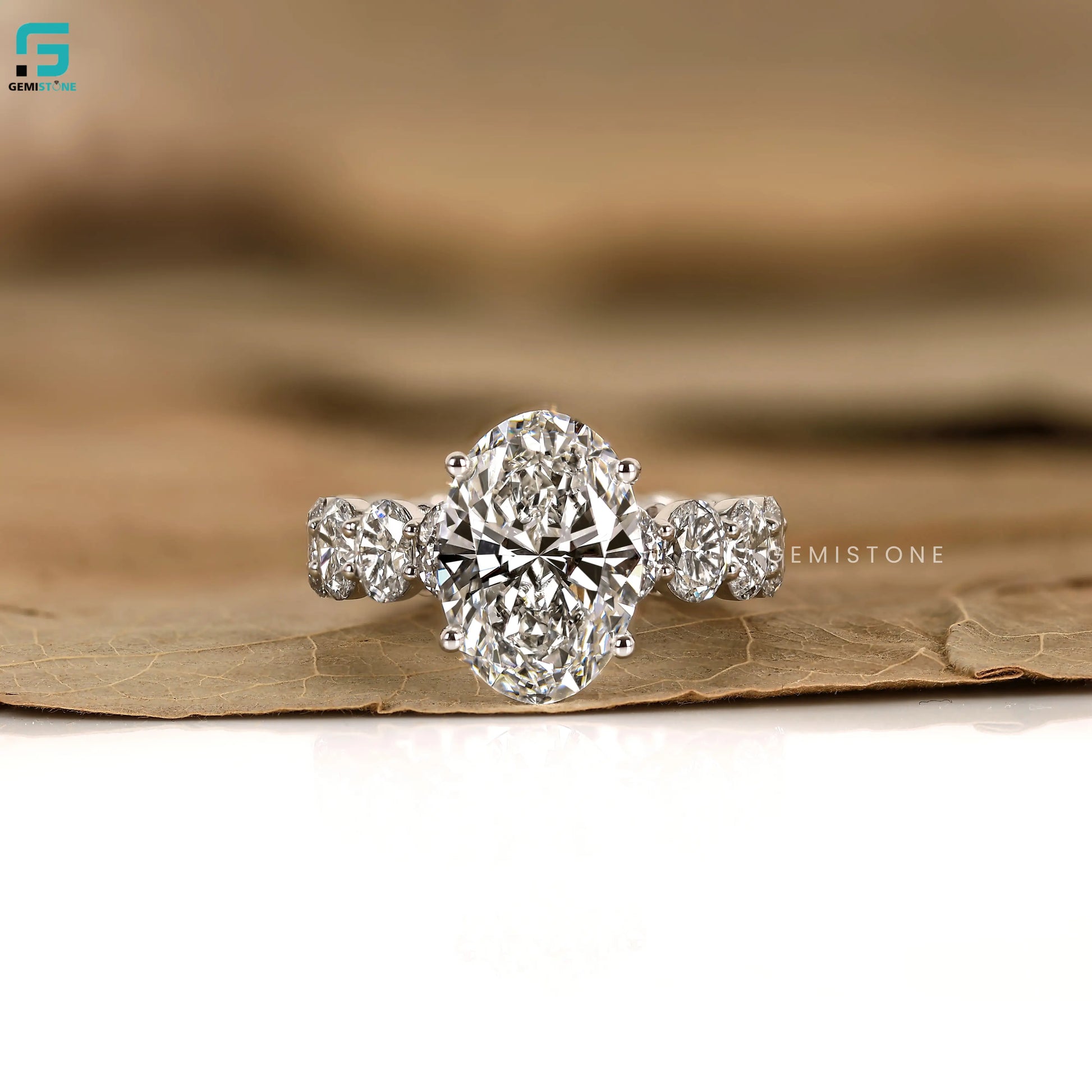 8CT Oval Cut Lab Grown Diamond Ring