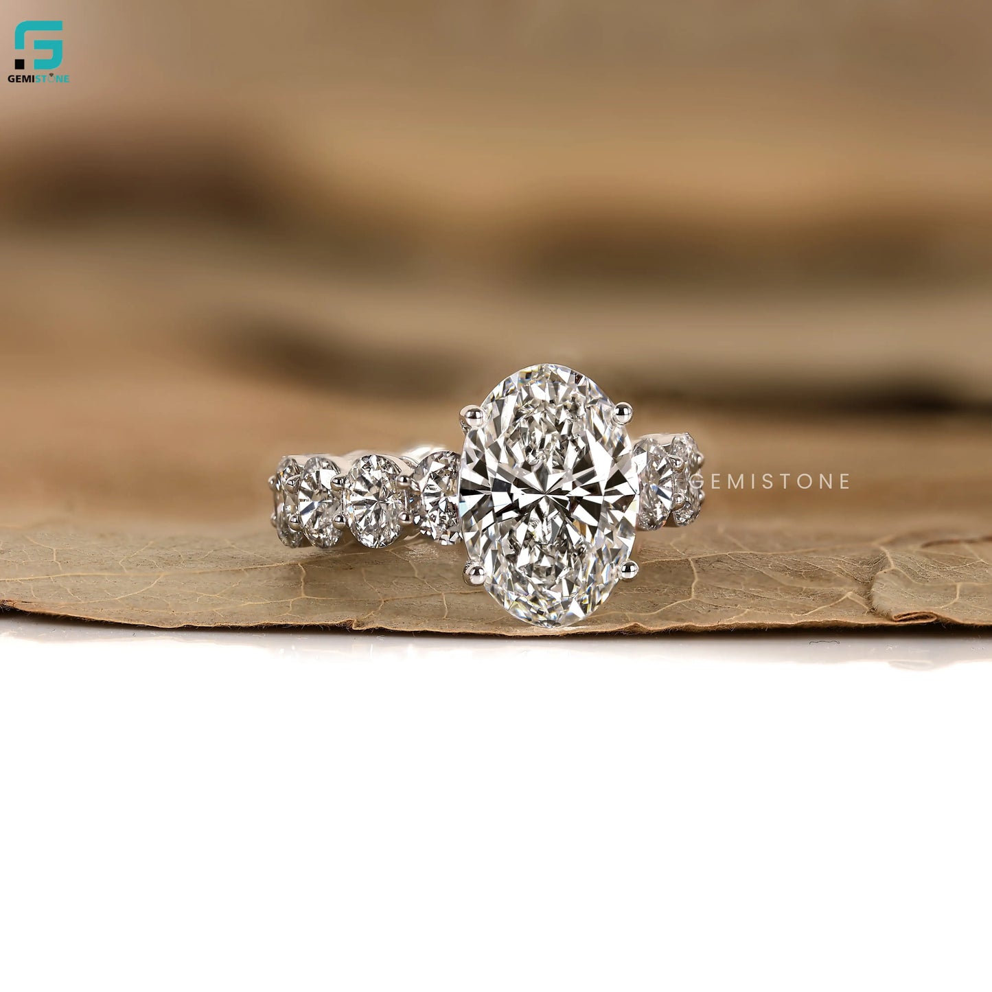 8CT Oval Cut Lab Grown Diamond Ring For Women