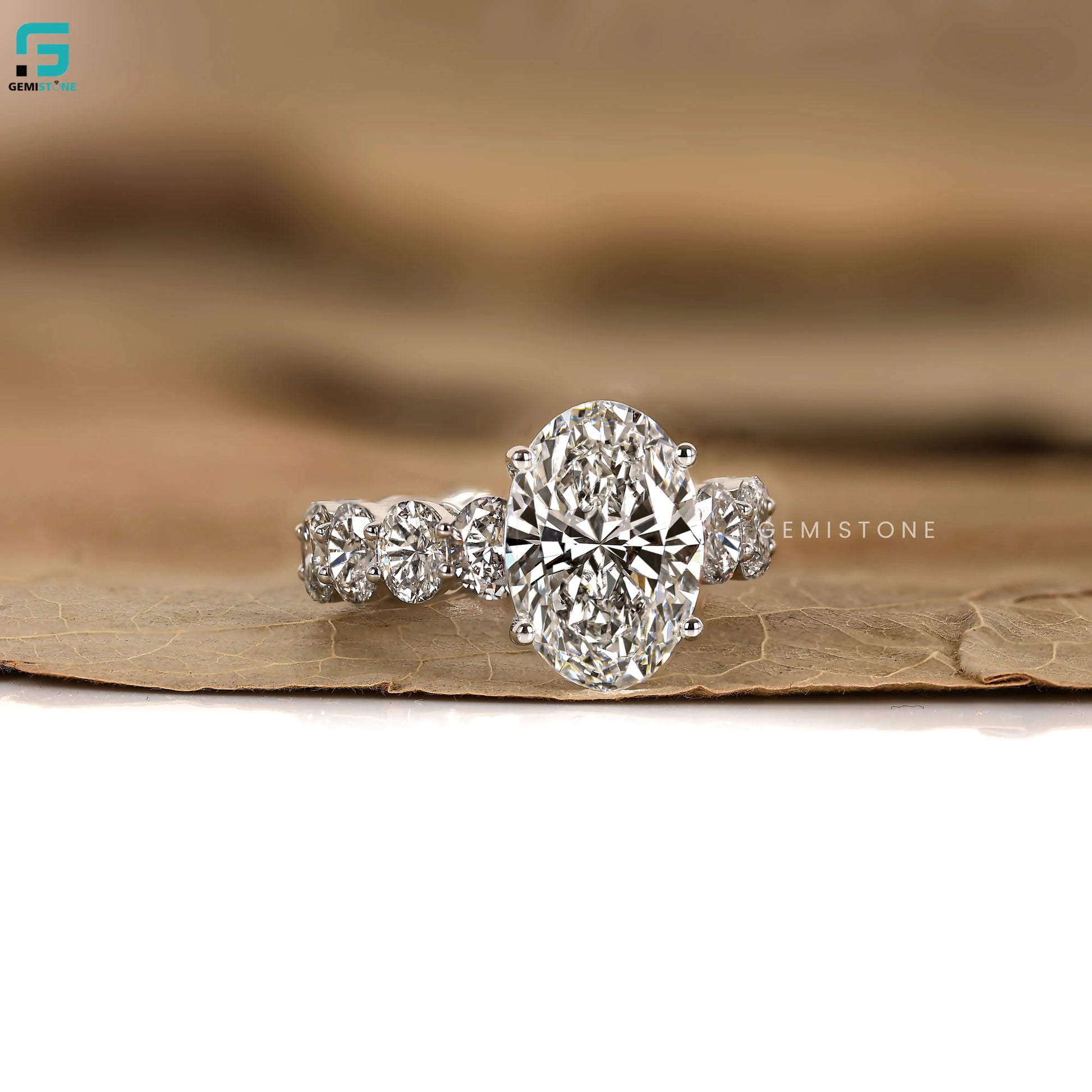 8CT Oval Cut Lab Grown Diamond Ring For Women