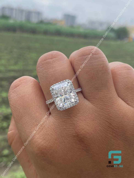 8 CT Radiant Moissanite Ring