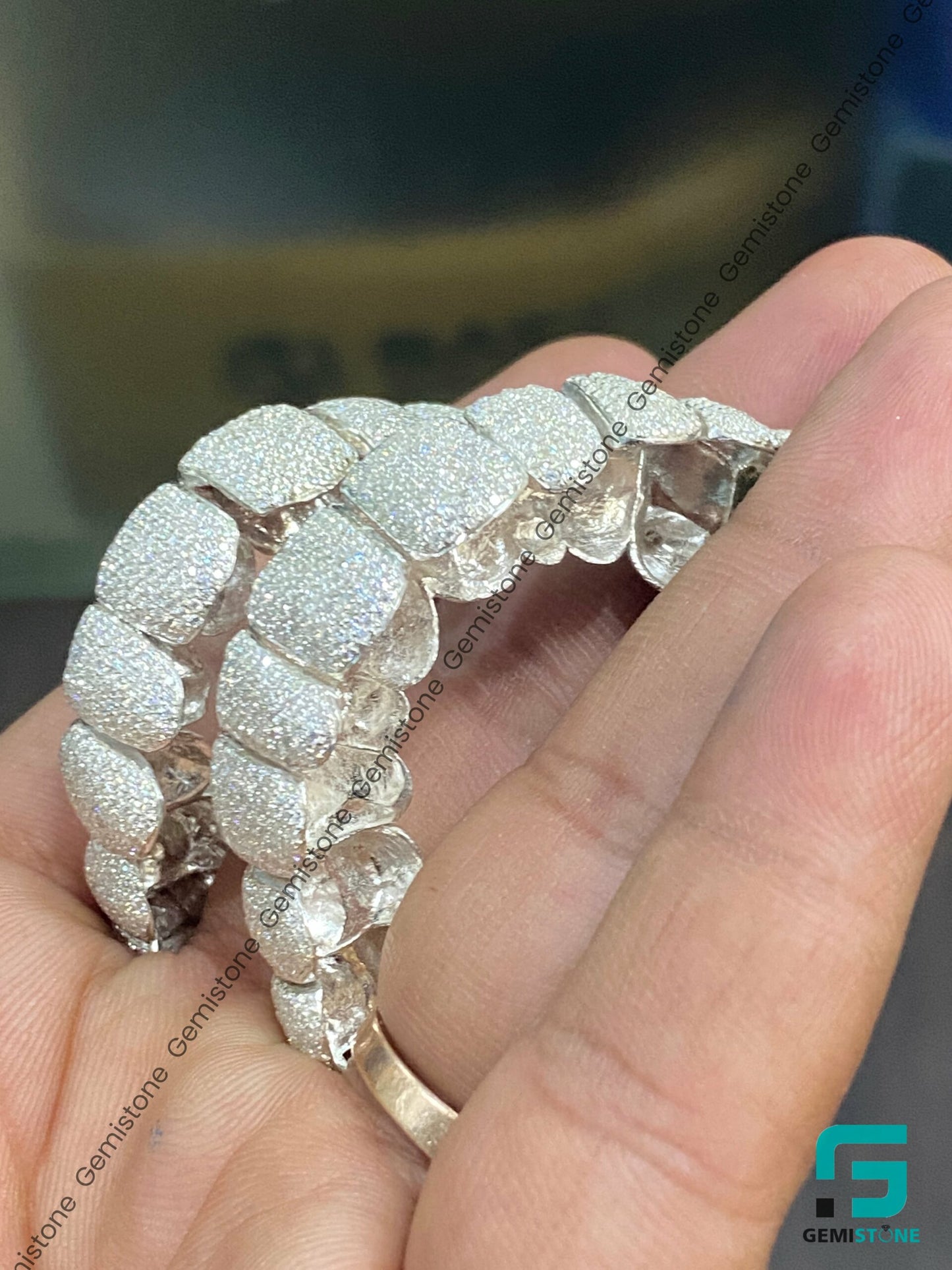 Fully Iced 10 Top 10 Bottom Custom Moissanite Grillz 925 Silver