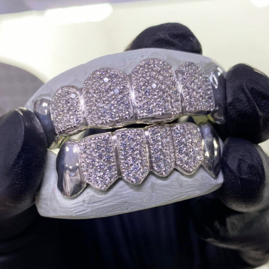 Unique Style Custom 6 On 6 VVS Moissanite Hip Hop Grillz For Men