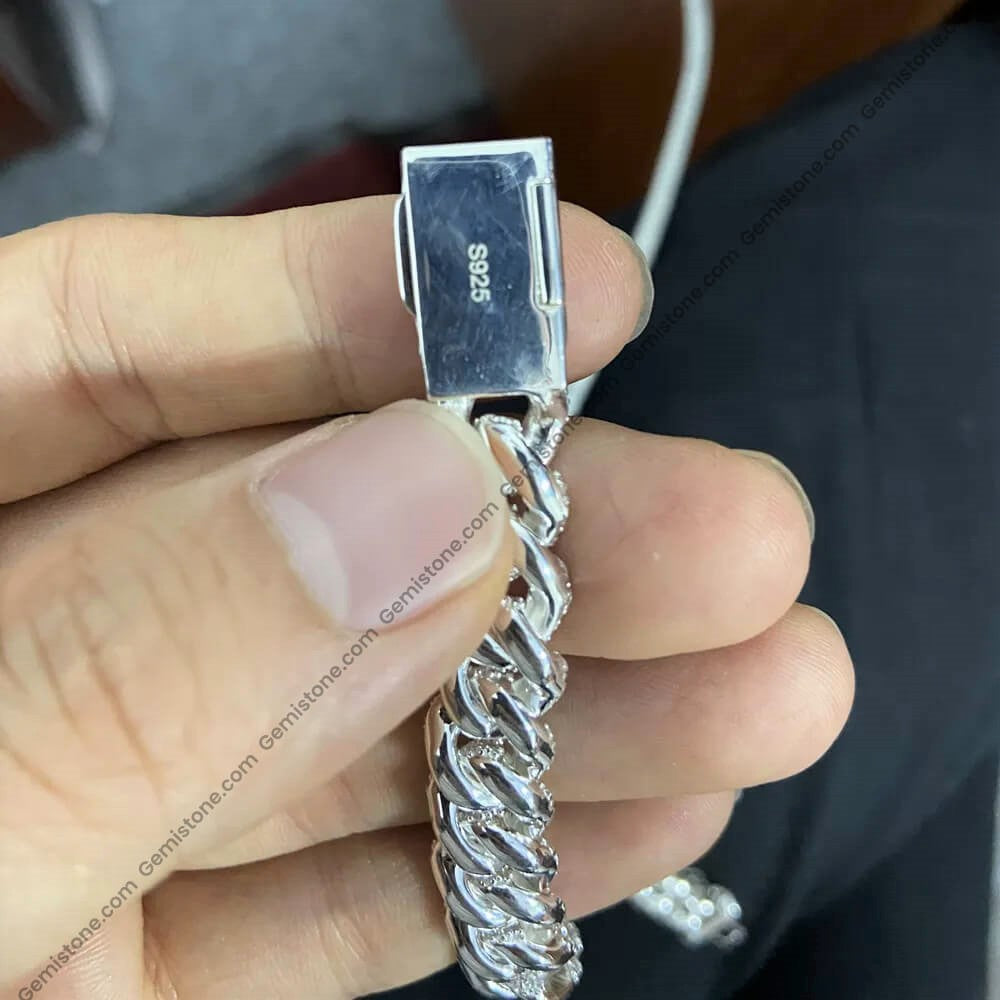 10mm VVS Moissanite Miami Cuban Link Chain Bracelet