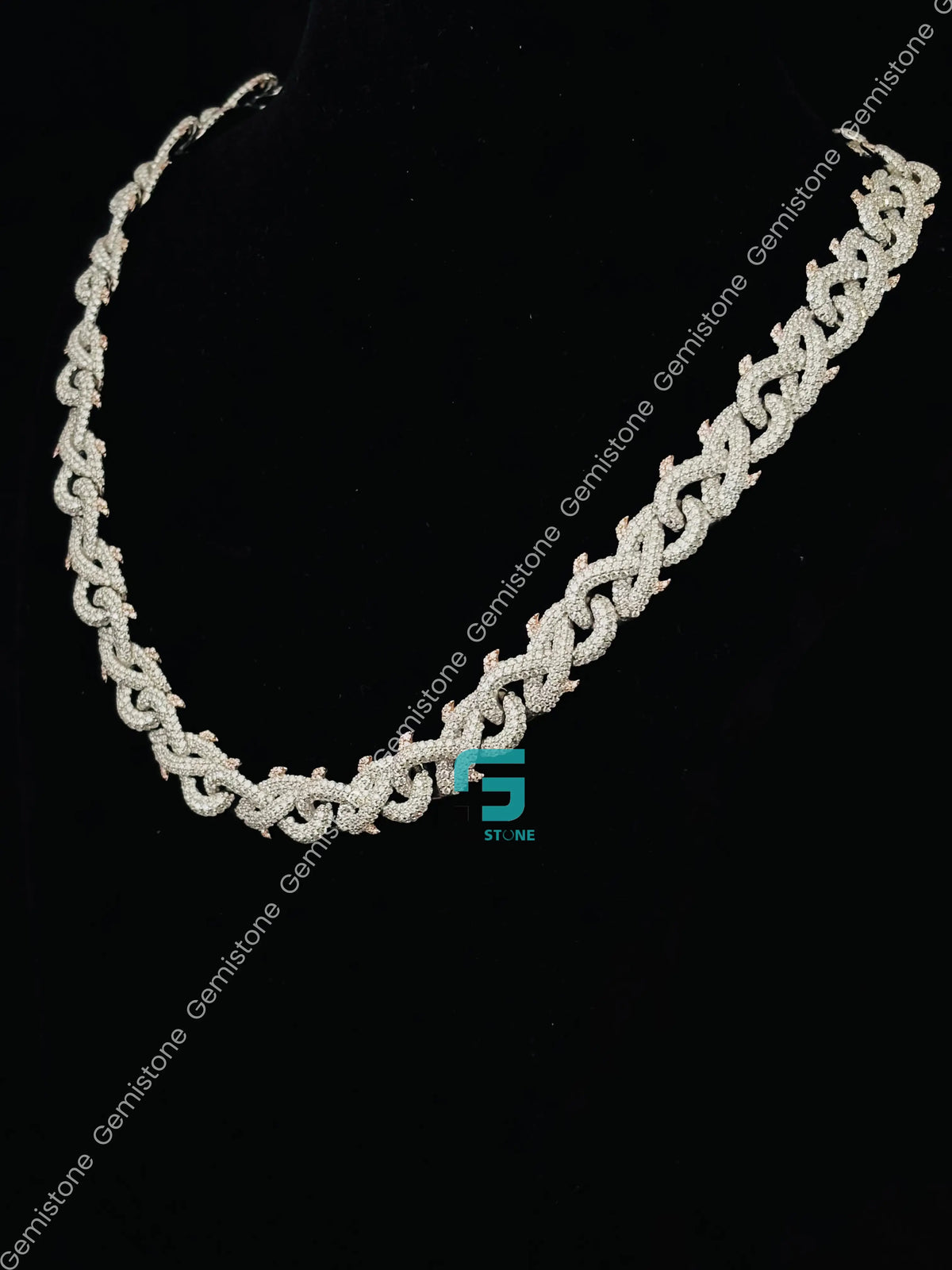 13MM Cuban Link Thorn Crown Moissanite Chain For Men