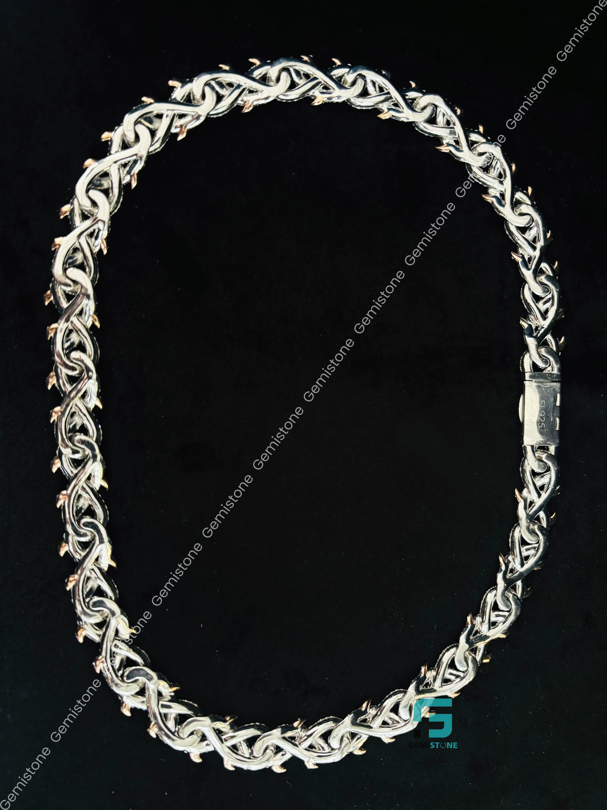 13MM Cuban Link Thorn Crown Moissanite Chain For Men