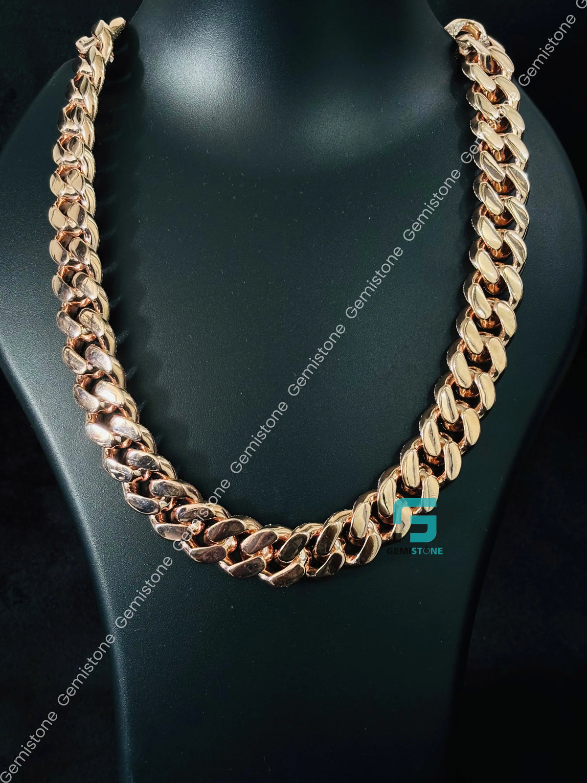 925 Silver 18MM Cuban Link Moissanite Custom Name Clasp Chain