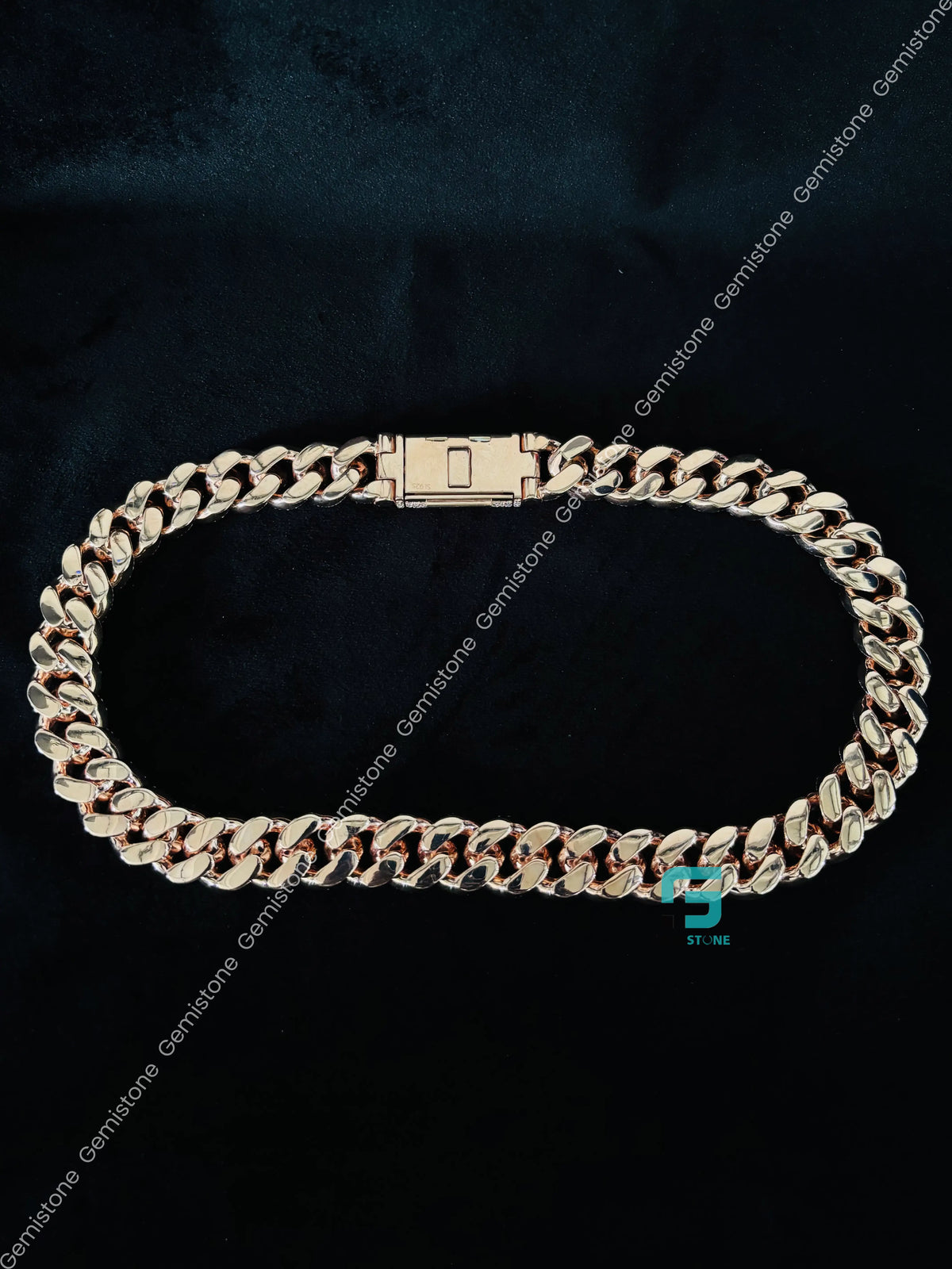 925 Silver 18MM Cuban Link Moissanite Custom Name Clasp Chain