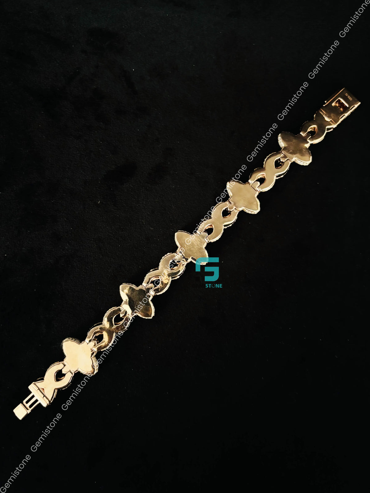 20MM Infinity Link Clover Moissanite Marquise Iced Out Bracelet