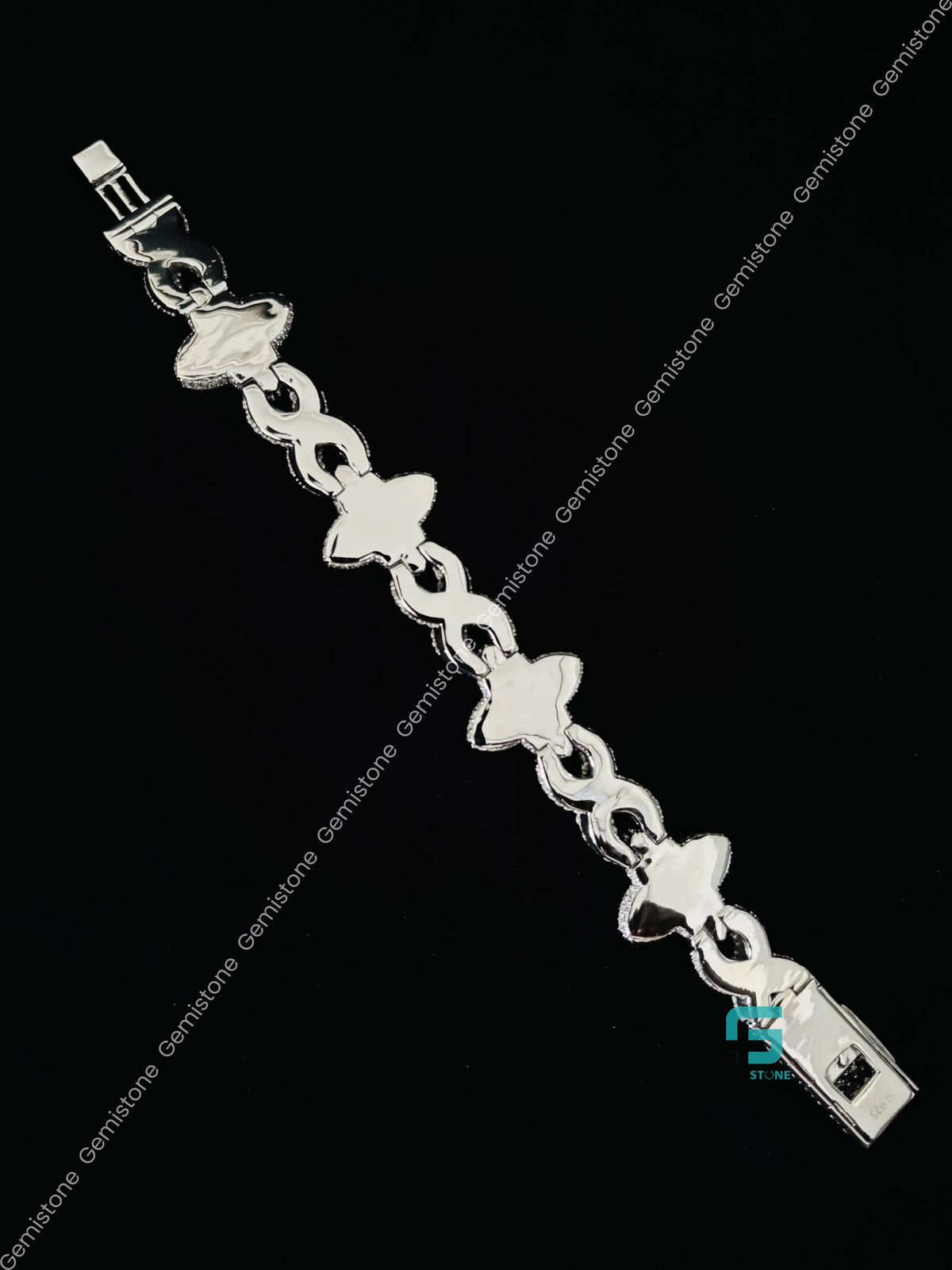 20MM Clover Moissanite Yellow Marquise Infinity Link Bracelet