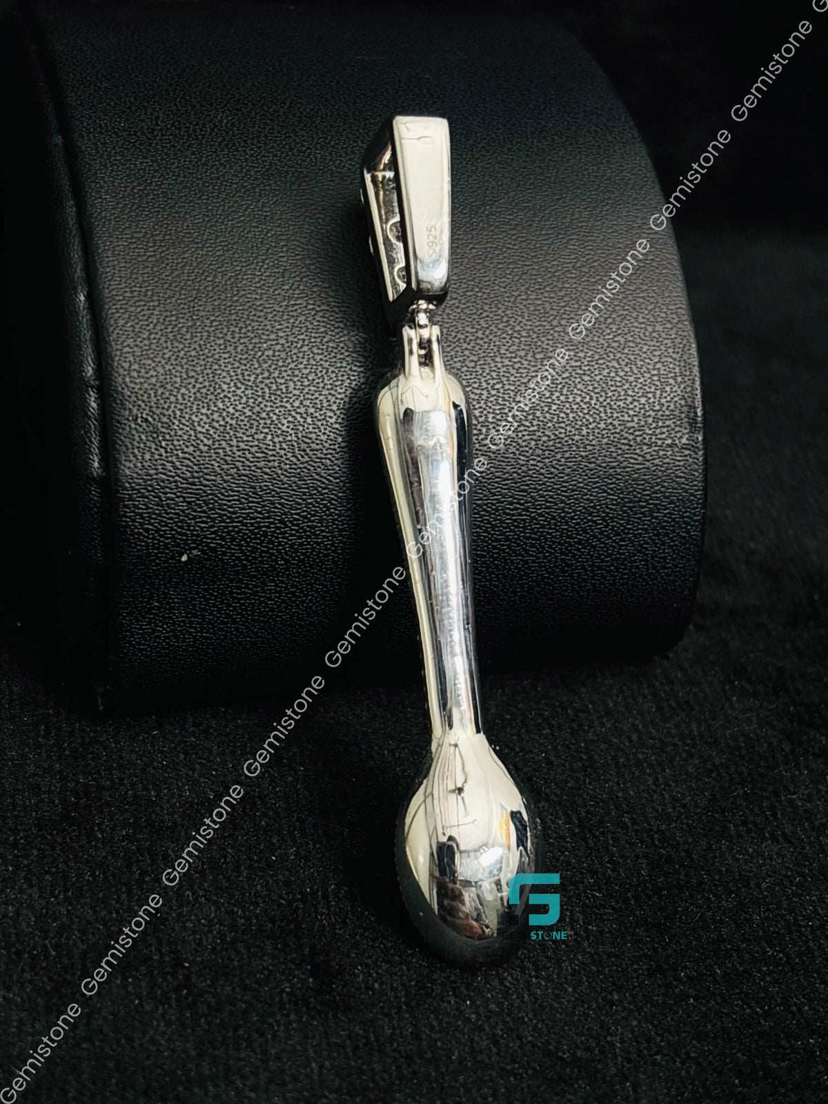 Baguette Moissanite Dainty Spoon Iced Out Charm Pendant