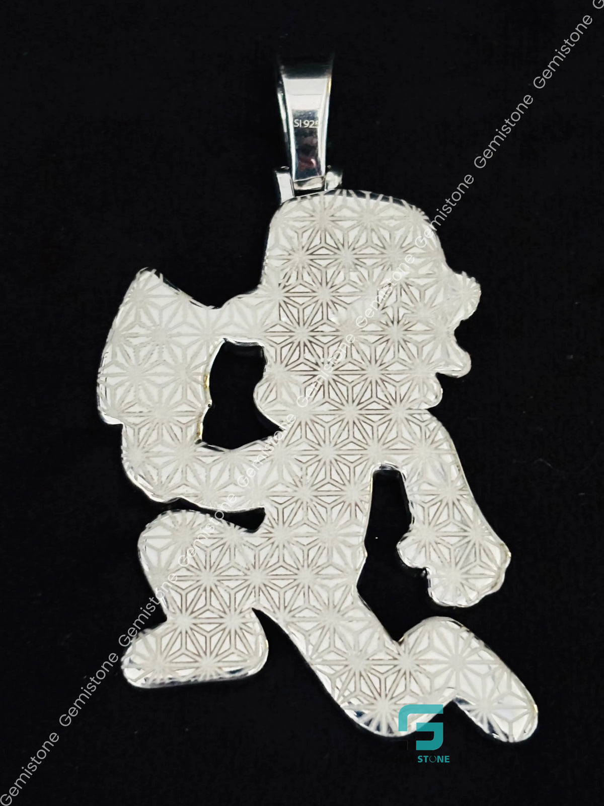 Black & White Diamond Moissanite Michael Hatchman Pendant