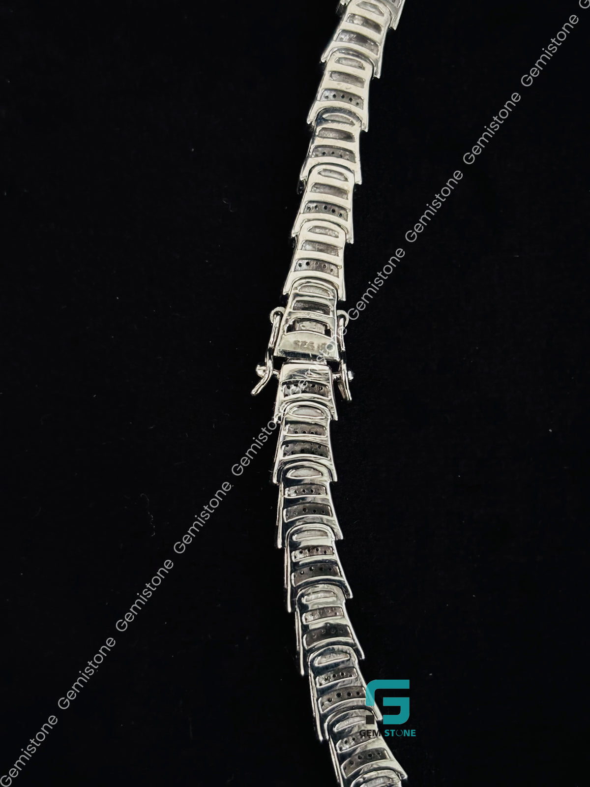925 Silver Serpenti Viper Round Snake Moissanite Necklace