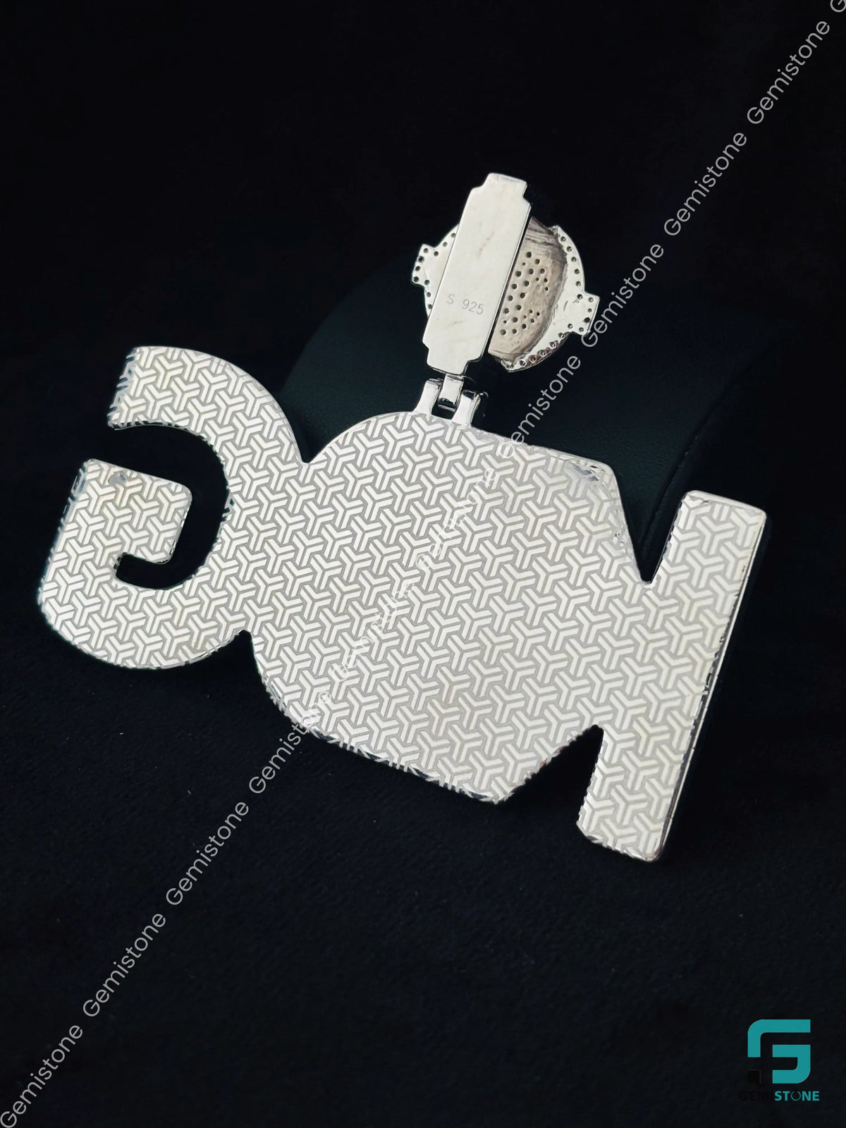 Round and Baguette Moissanite KBG Name Hip Hop Pendant