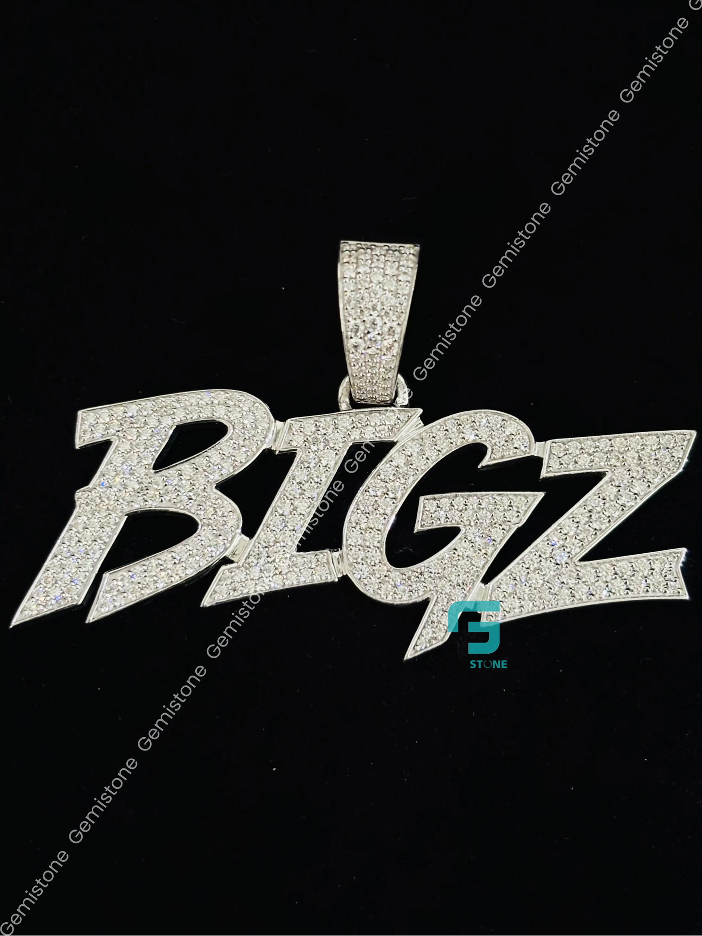 BIGZ Initial Letter Moissanite Hip Hop Pendant For Men