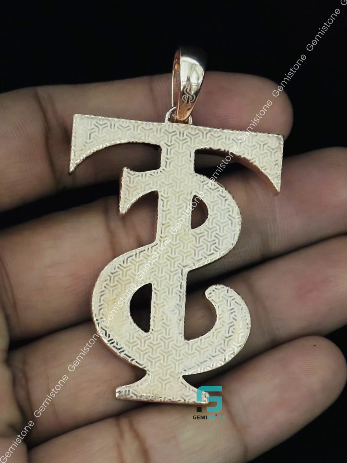 Custom Alphabet Letter Color Diamond Bust Down Pendant