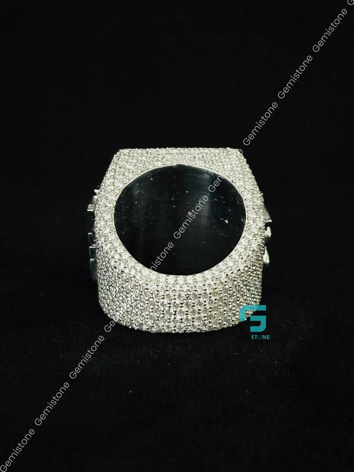 Custom Letter and Number Moissanite Iced Out Ring