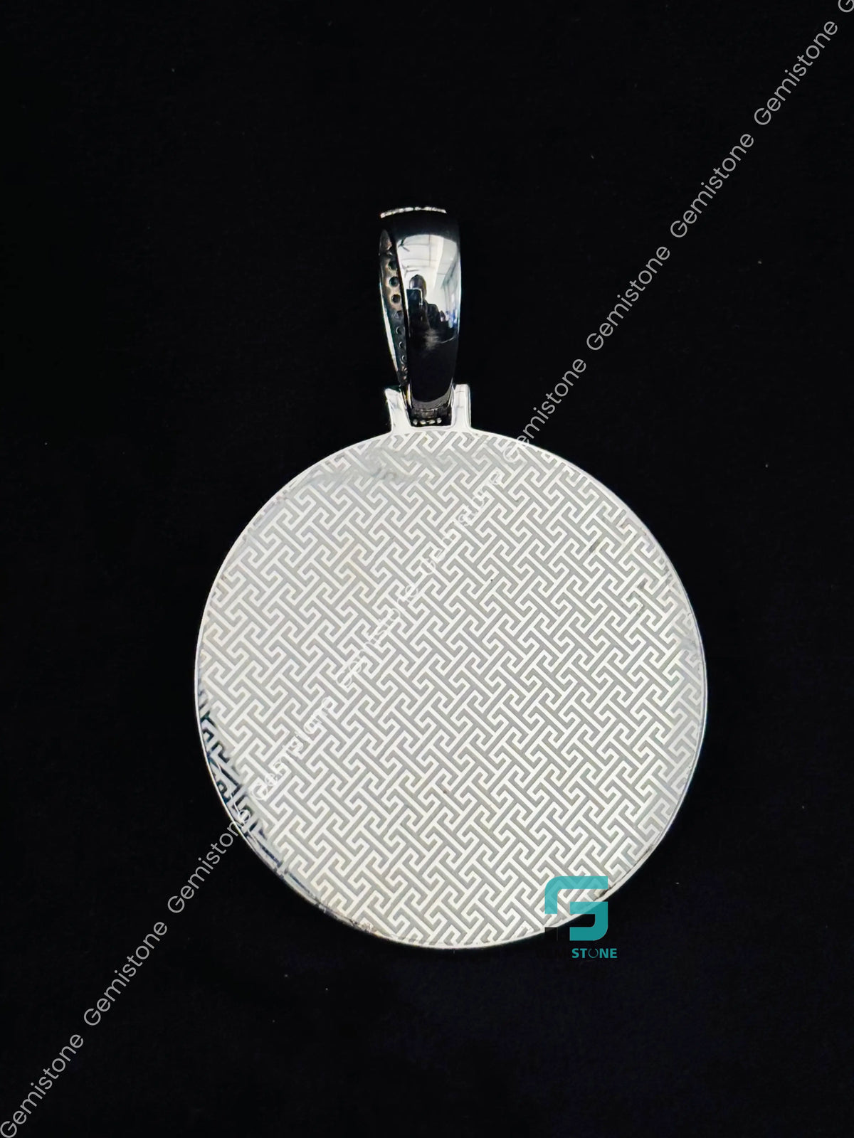 Big Bezel Custom Memory Photo Moissanite Iced Out Pendant