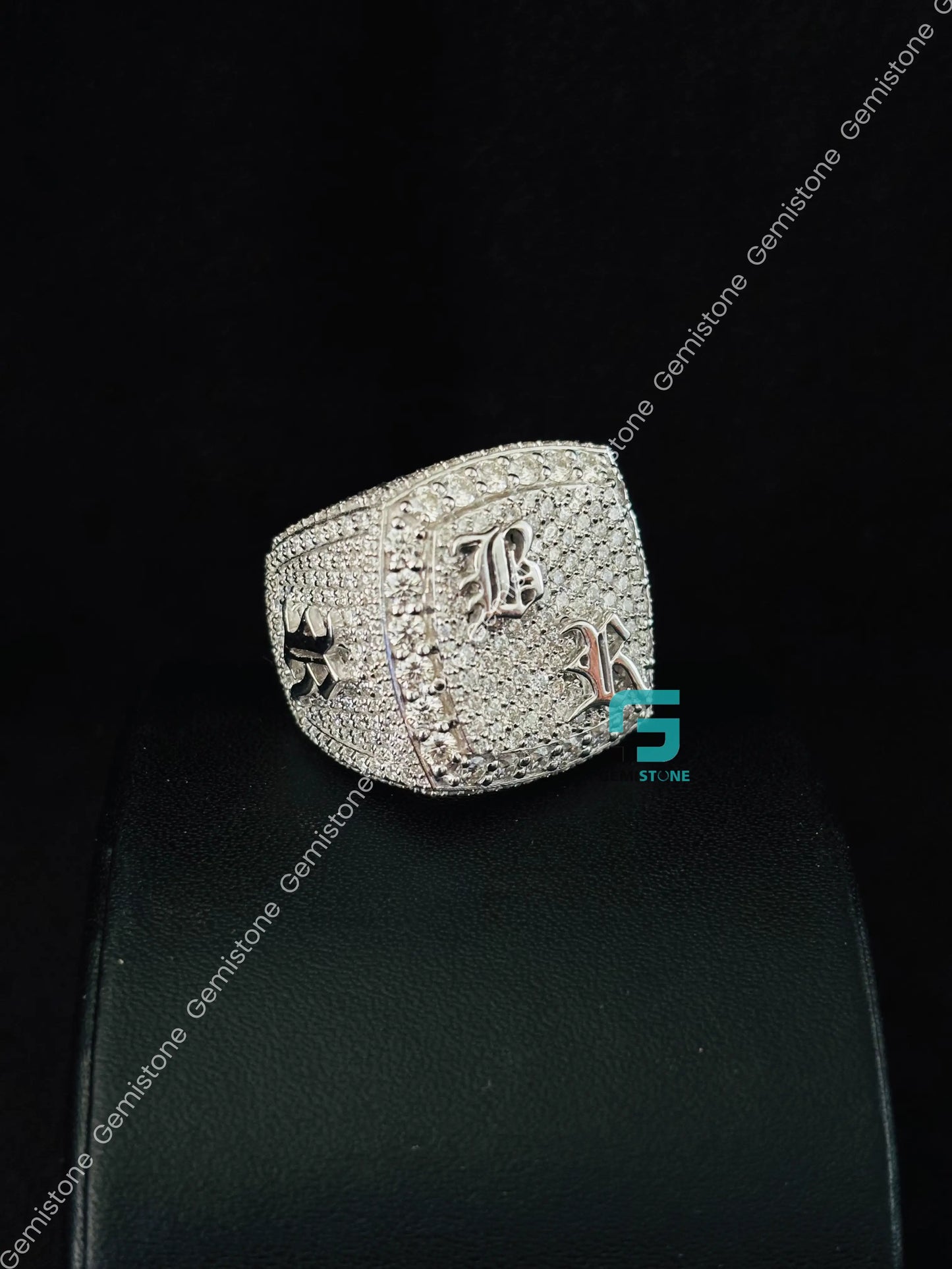 Custom Alphabet Rapper Moissanite Hip Hop Ring For Men