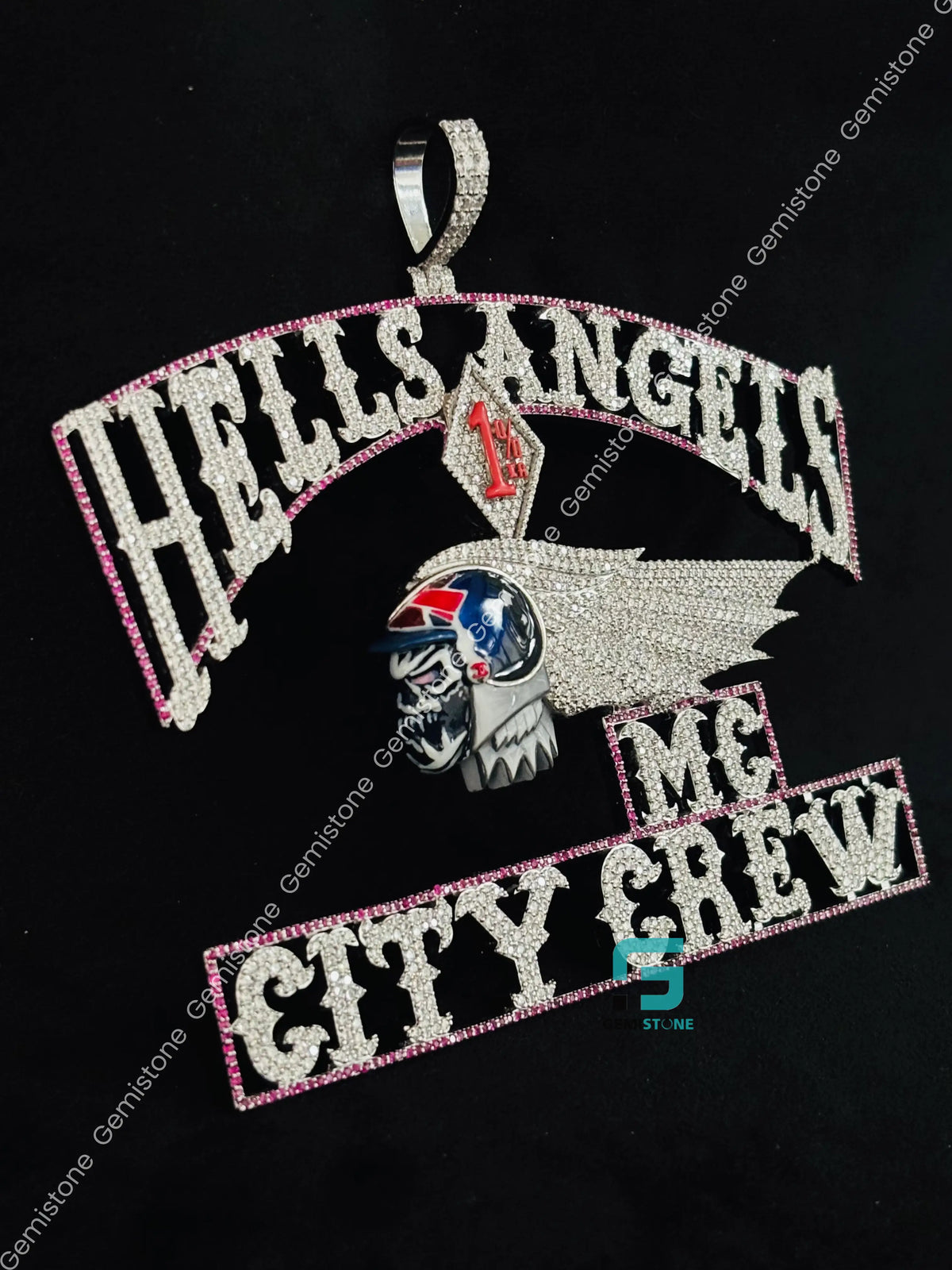 Iced Out Custom Initial Name With Cartoon Moissanite Pendant