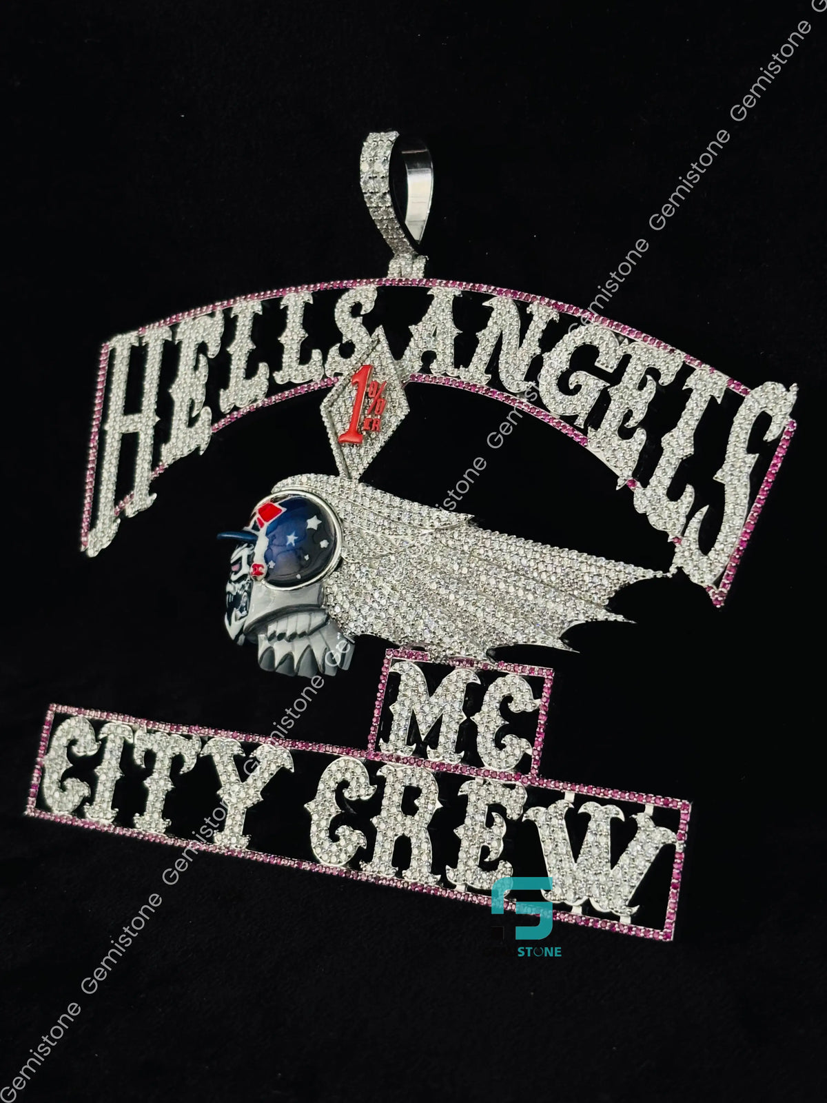 Iced Out Custom Initial Name With Cartoon Moissanite Pendant