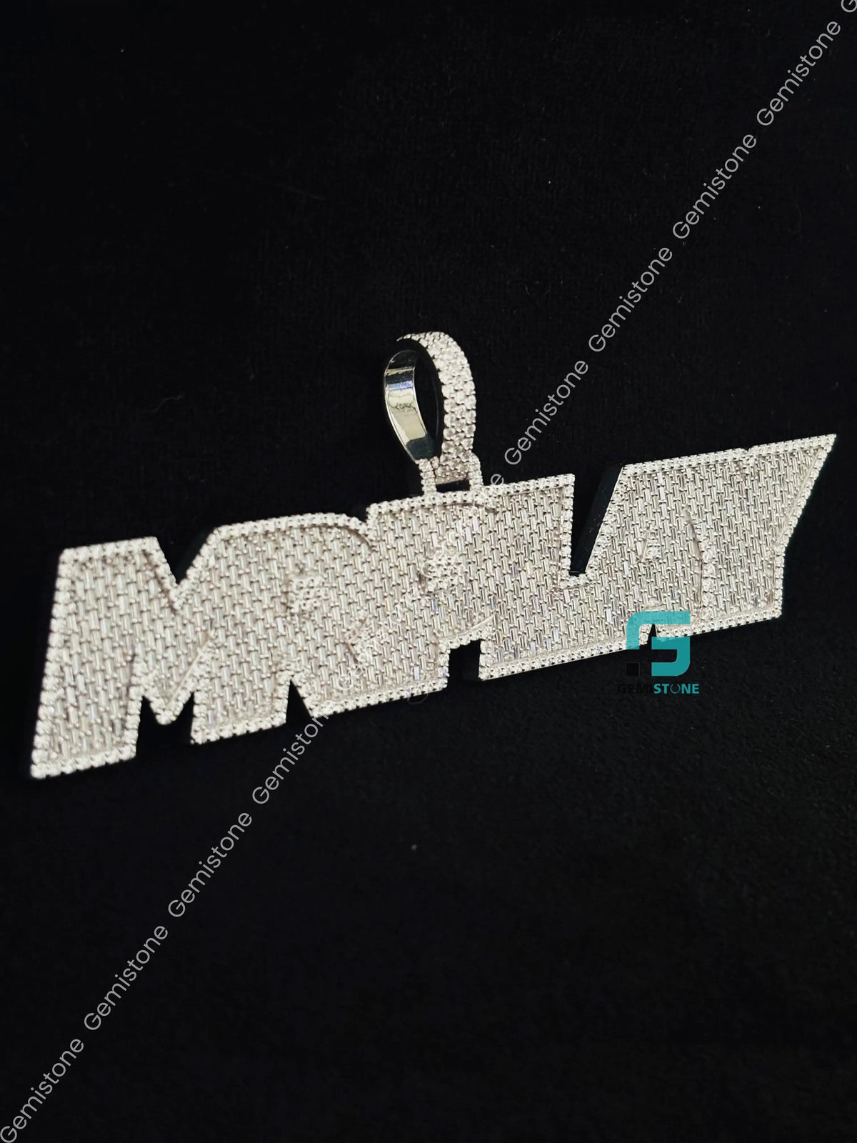 Custom Iced Out MRPLAY Name Moissanite Bust Down Pendant