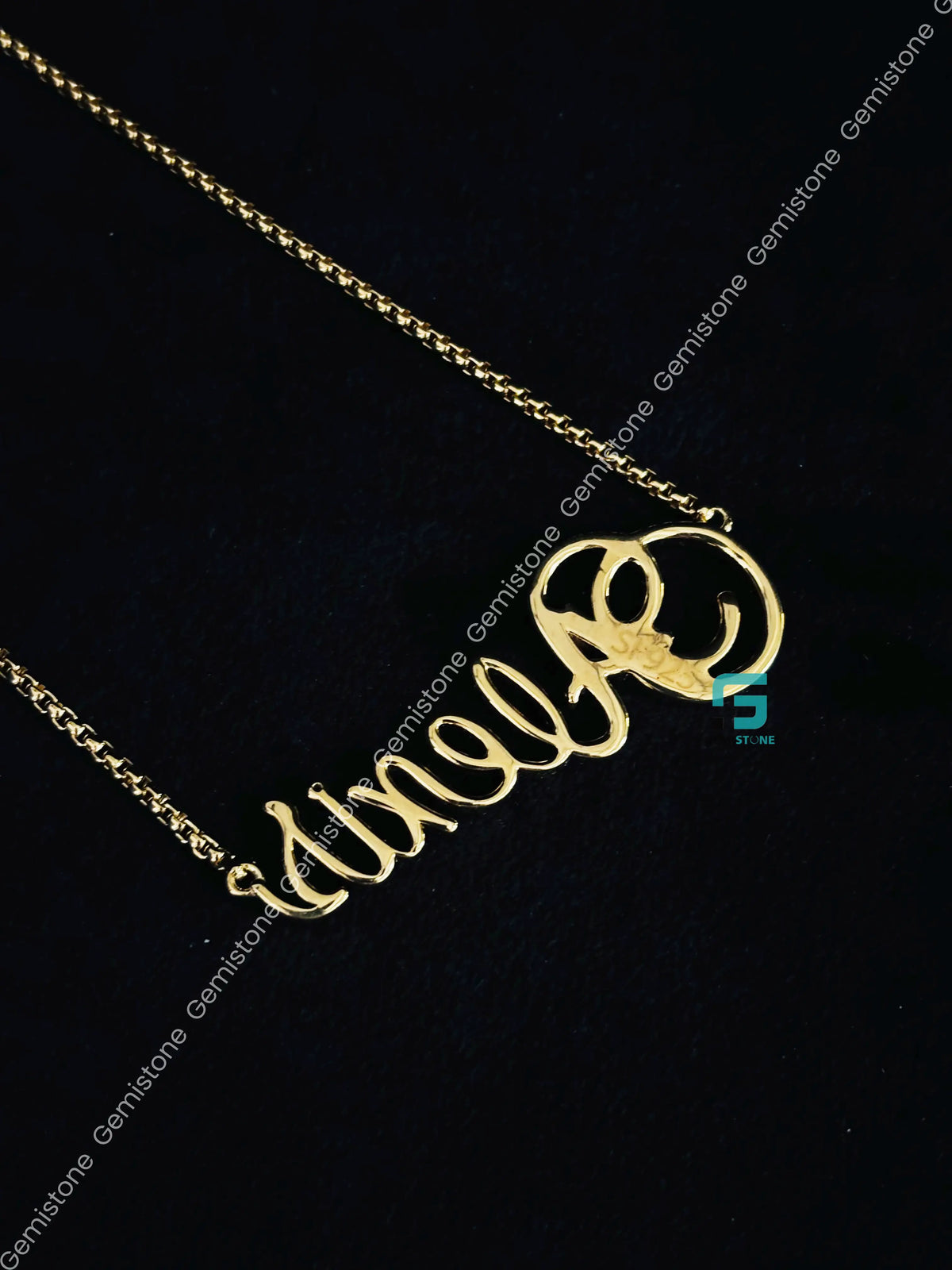 925 Silver Custom Initial Name Moissanite Pendant Necklace